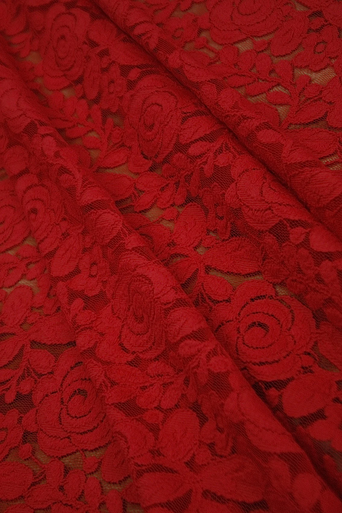 Rose Guipure Red - Stretch Lace - Image 4