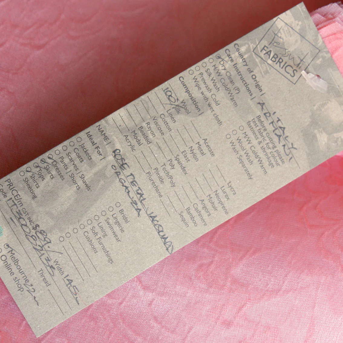 Rose Petal Jacquard Organza - Image 4