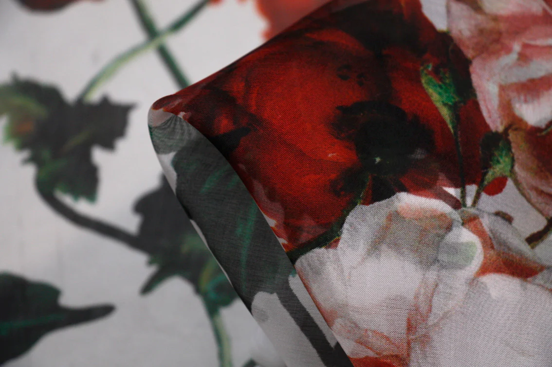 Rose Rosse - Silk Chiffon