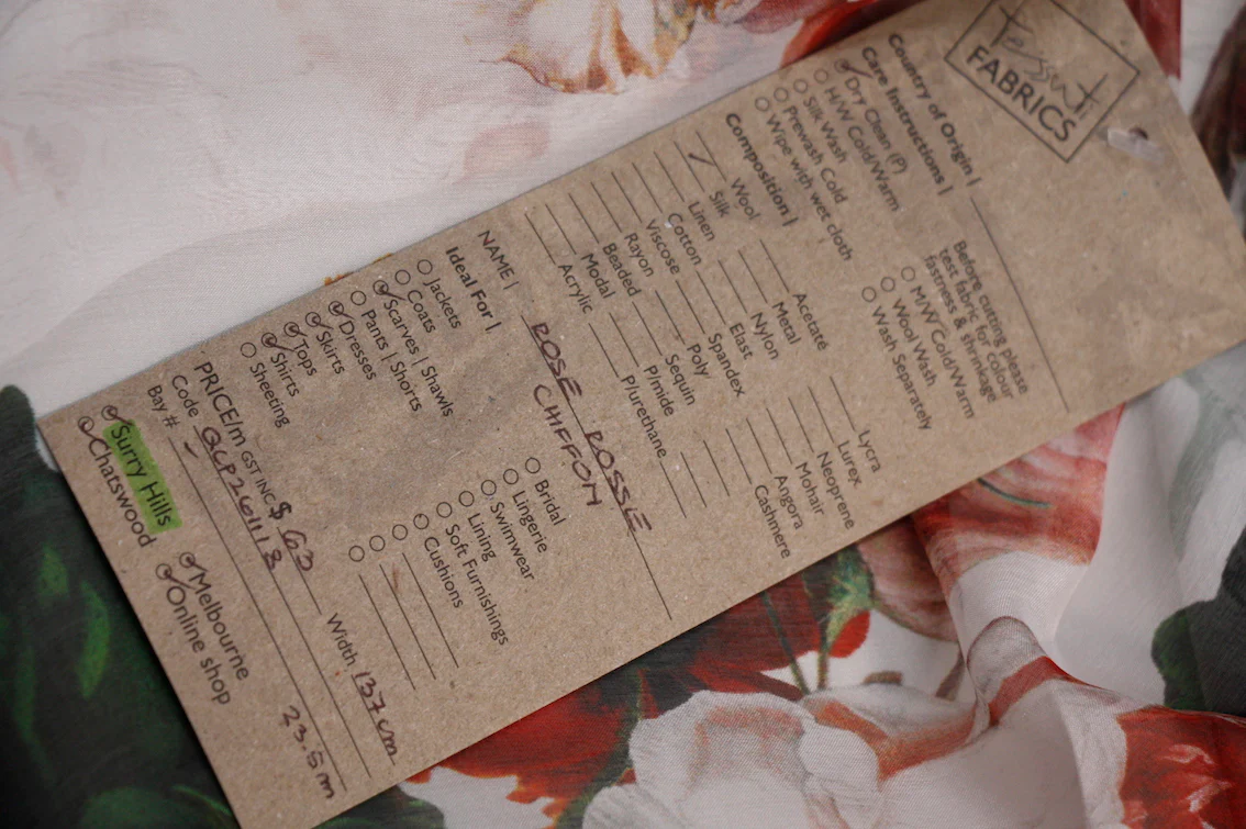 Rose Rosse - Silk Chiffon - Image 4