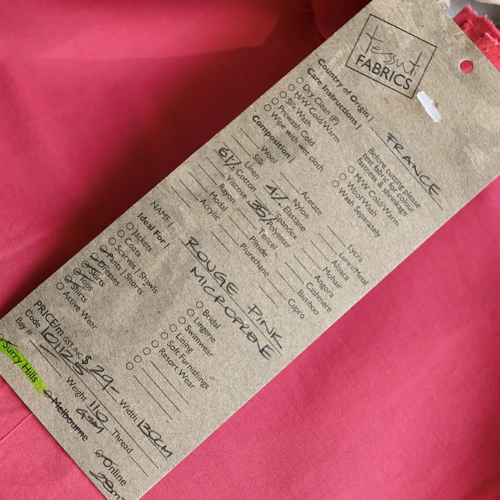 Rouge Pink Stretch Microprene - Image 3