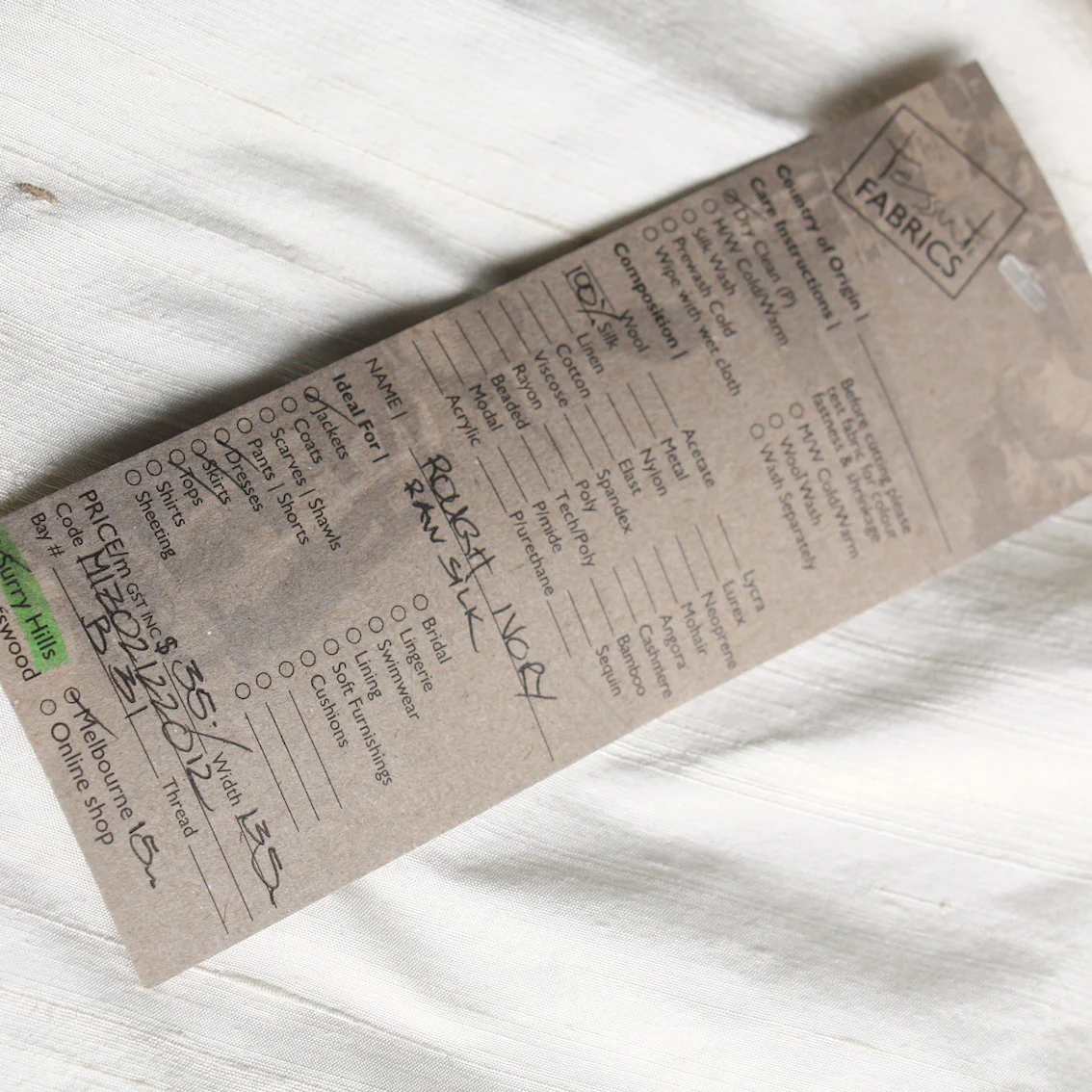 Rough Ivory Raw Silk - Image 3
