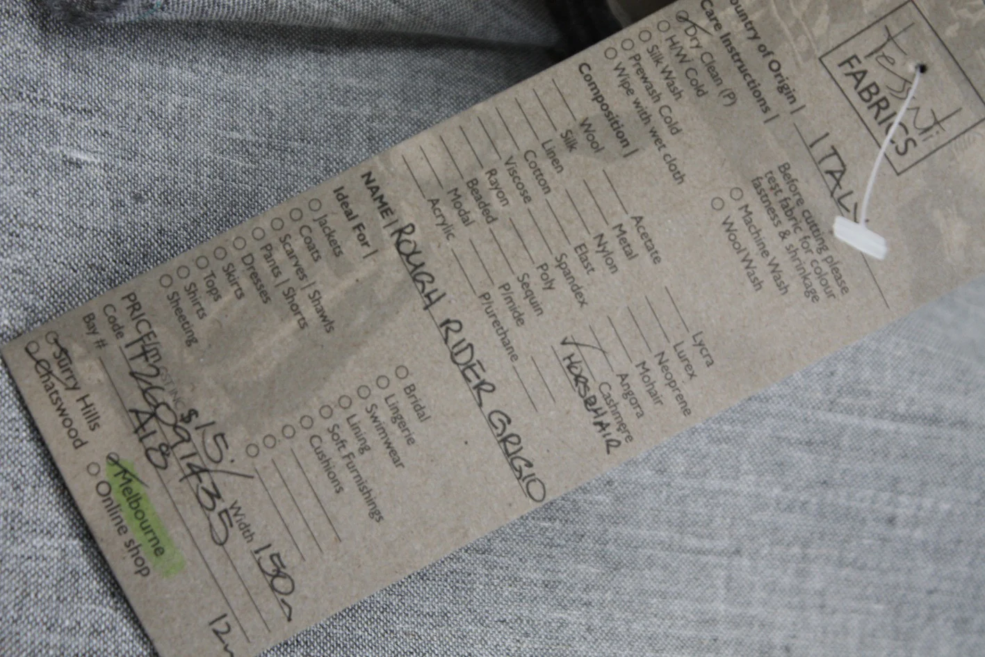 Rough Rider Grigio - Horsehair Canvas - Image 3