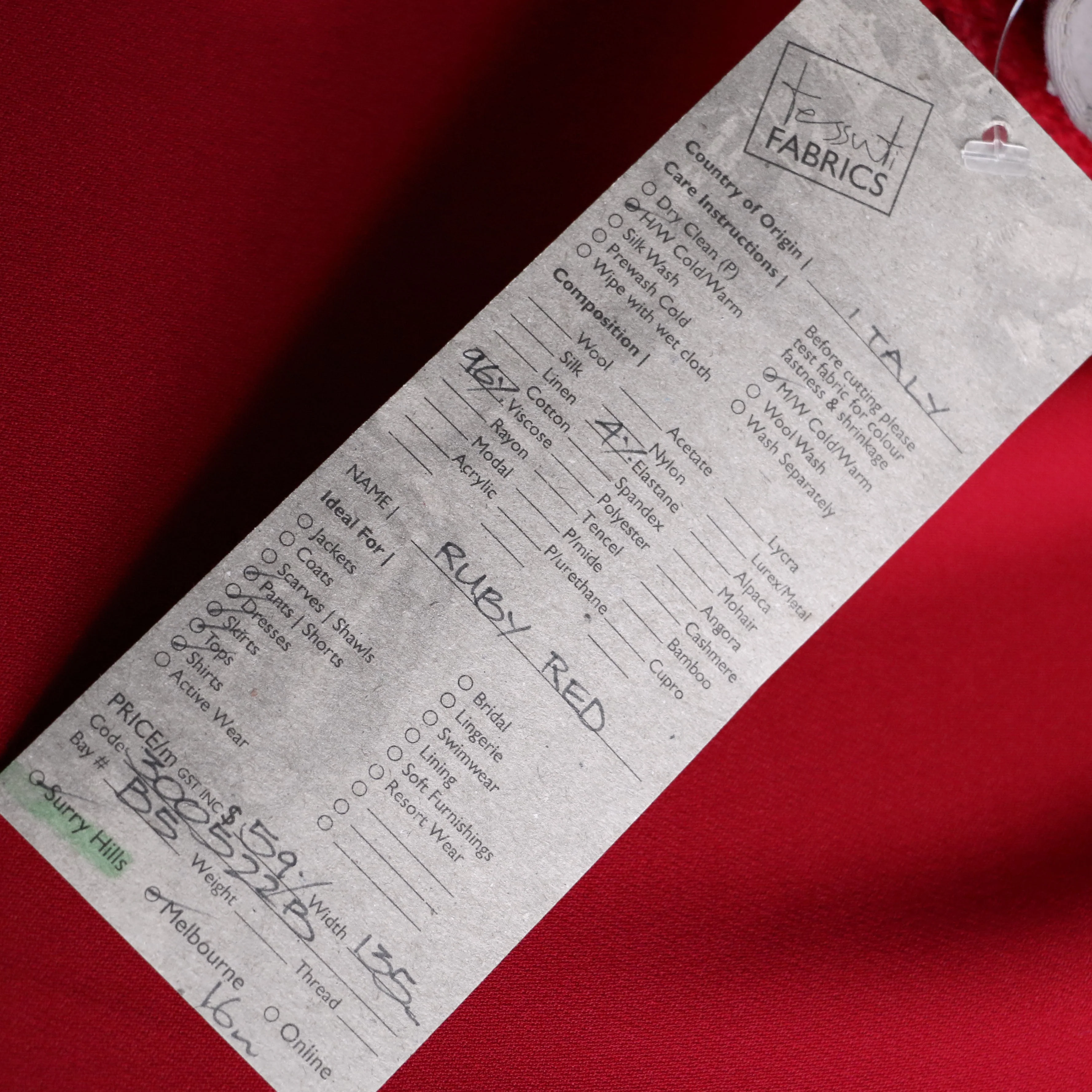 Ruby Red Faille Crepe - Image 3