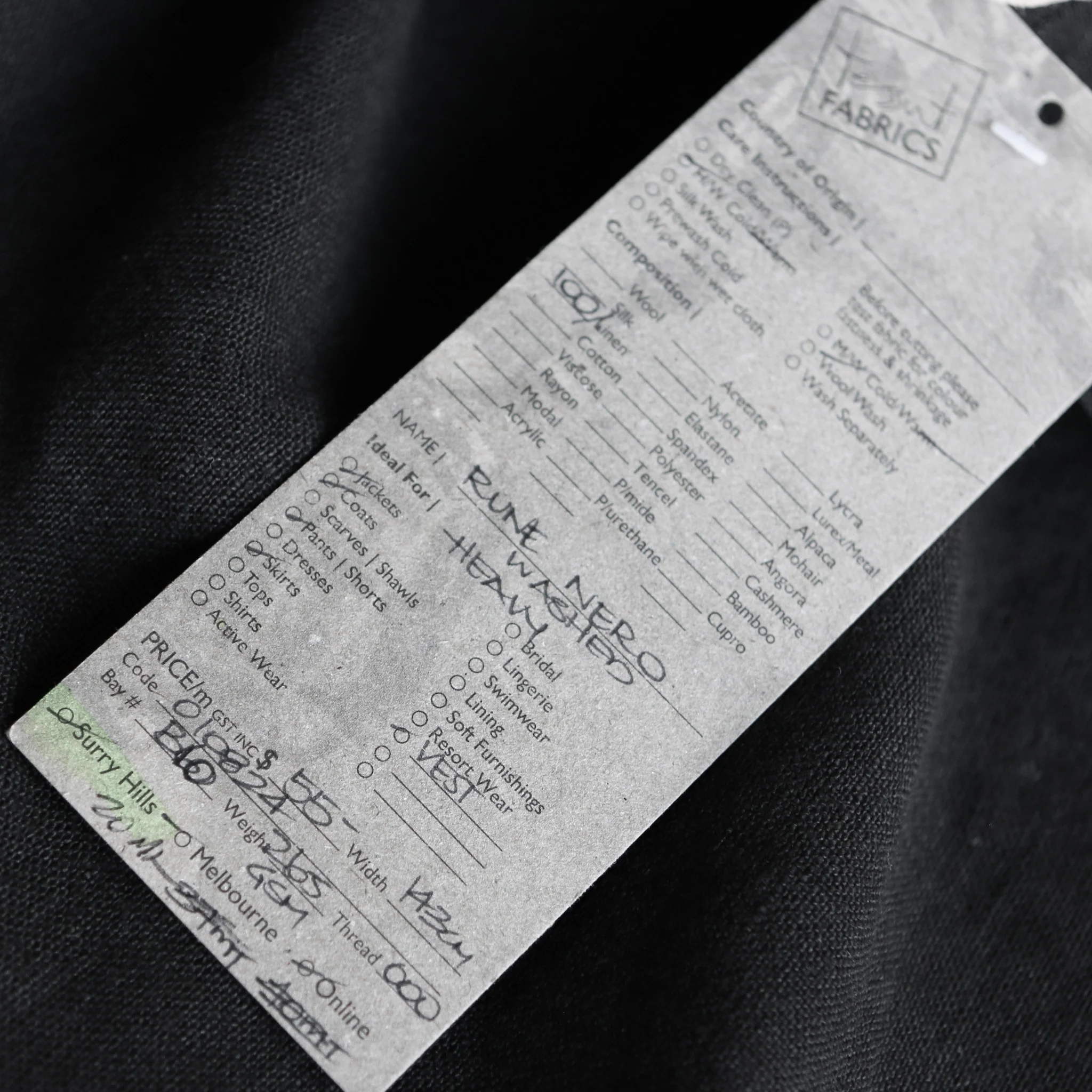 Rune Nero Washed Heavy Linen - Image 3