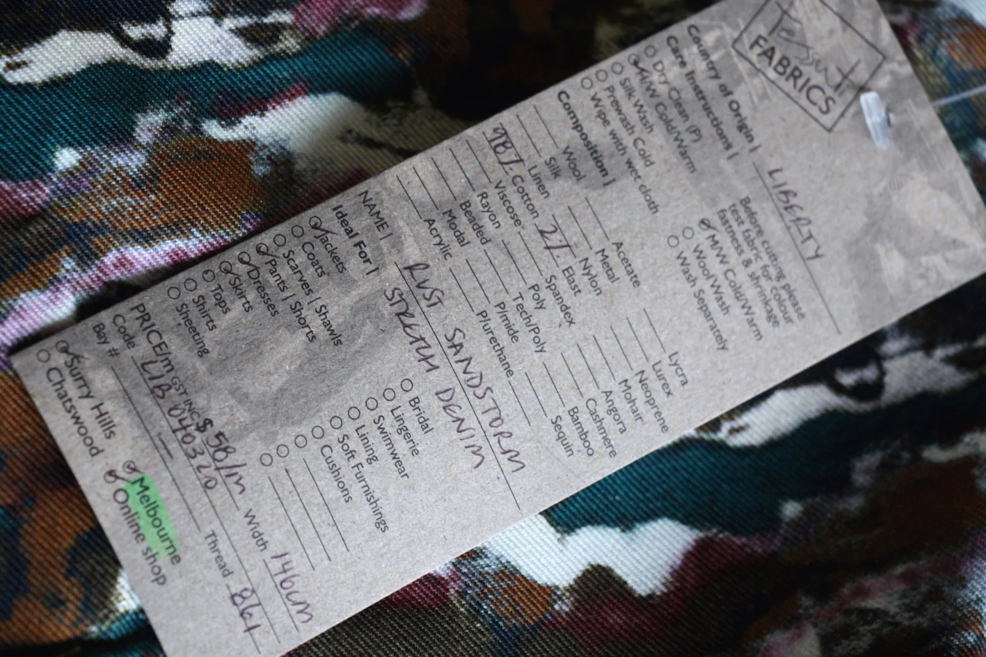 Rust Sandstorm Stretch Denim - Liberty Fabric - Image 4