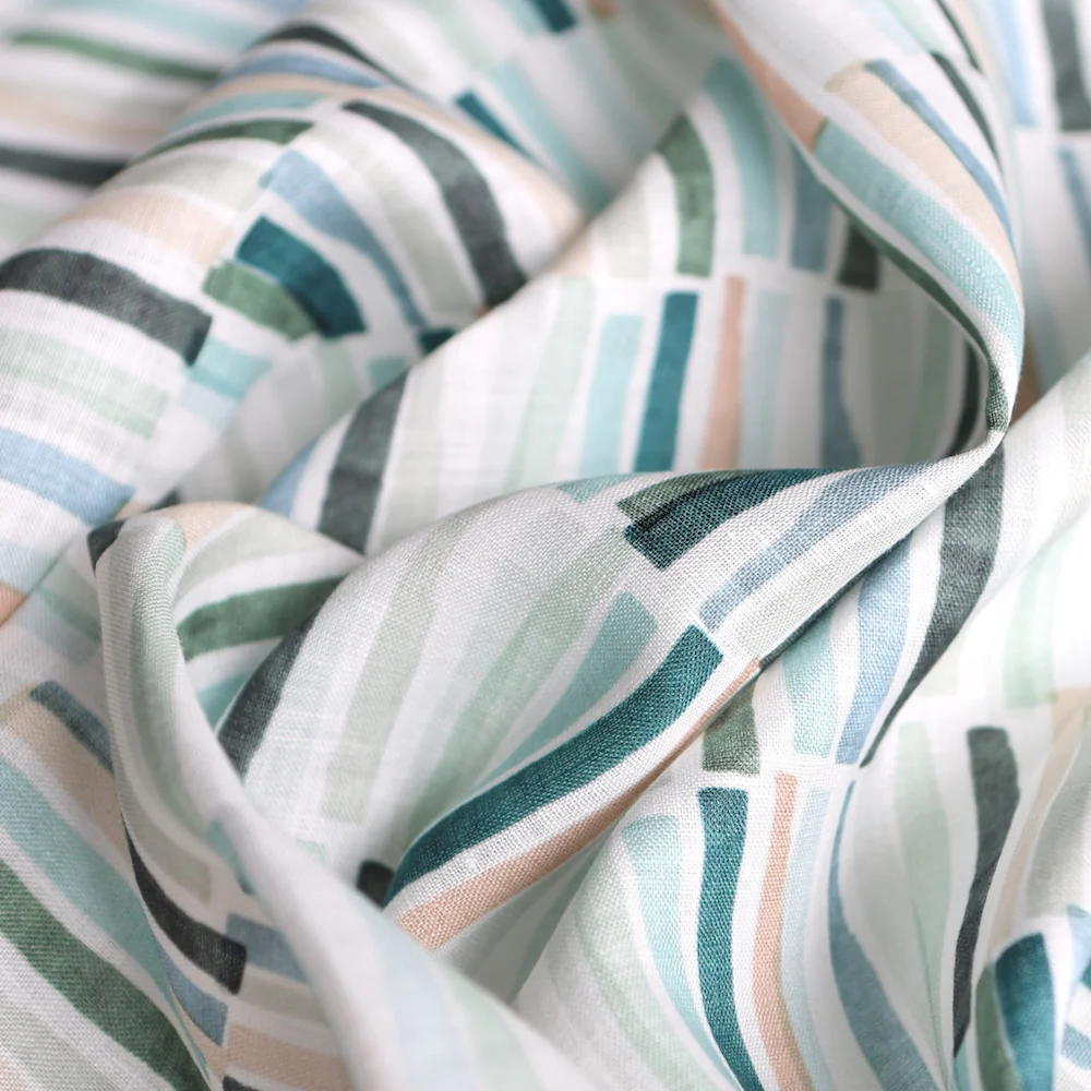 Rythym In Stripes Printed Linen - Image 2