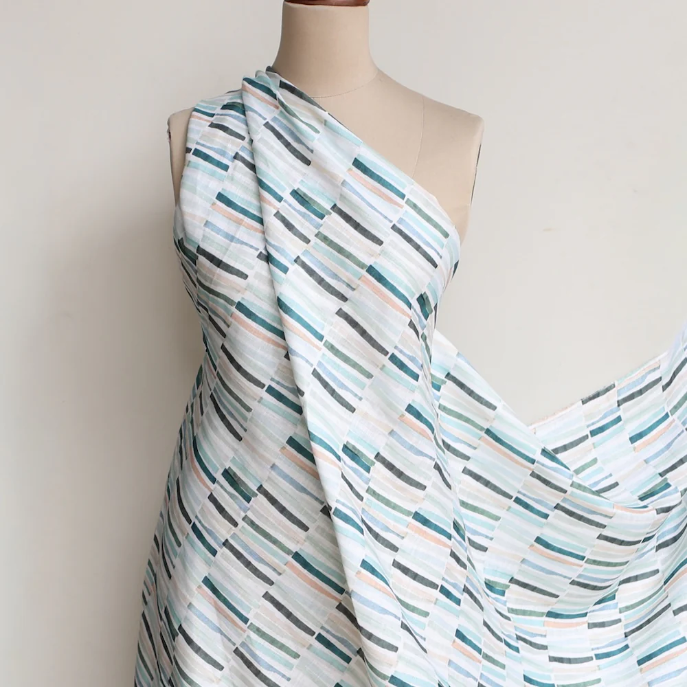 Rythym In Stripes Printed Linen - Image 5