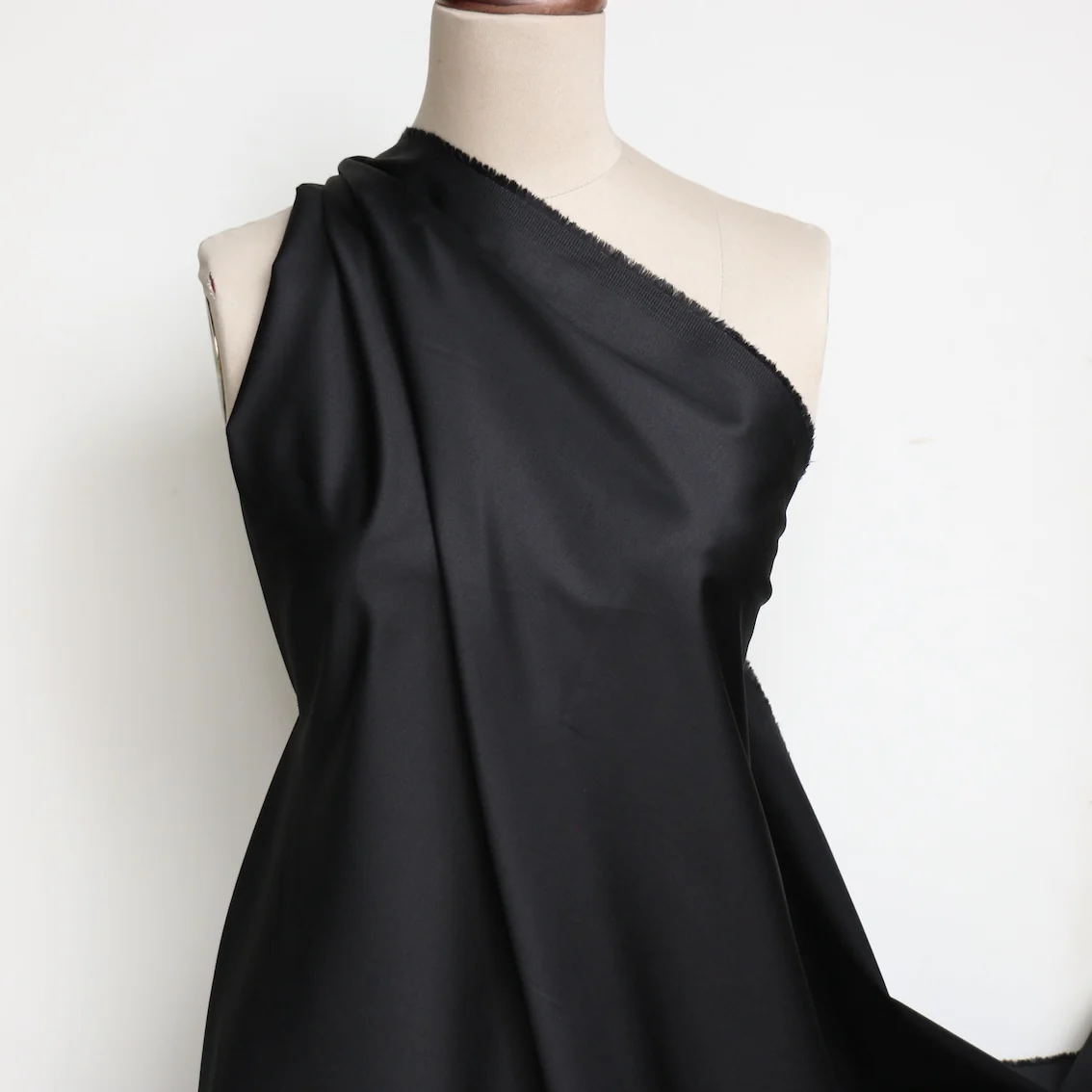 Saba Black Stretch Cotton Sateen - Image 4