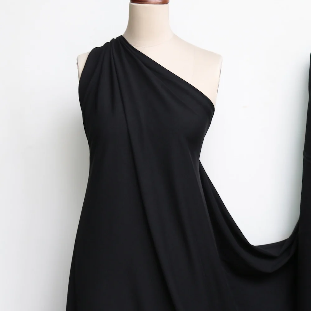 Sabrina Black Cotton/Elastane Jersey - Image 4