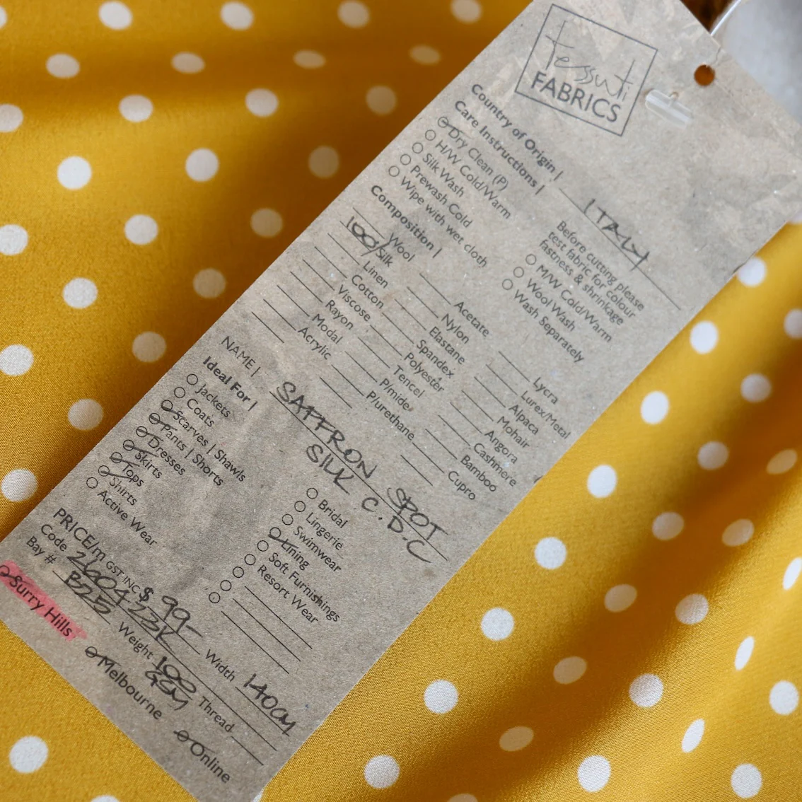 Saffron Spot Silk Crepe De Chine - Image 4