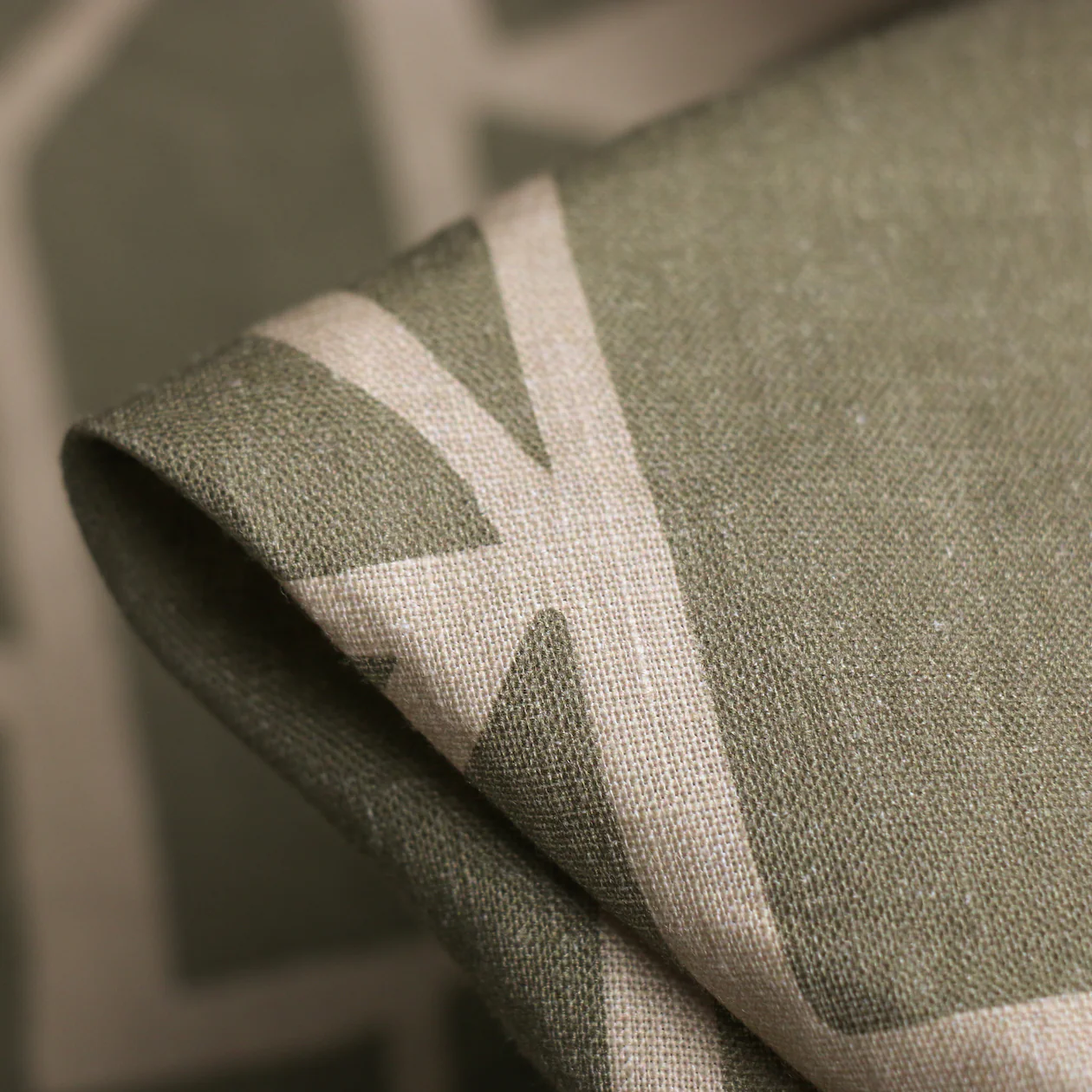 Sage Mosaic Printed Linen