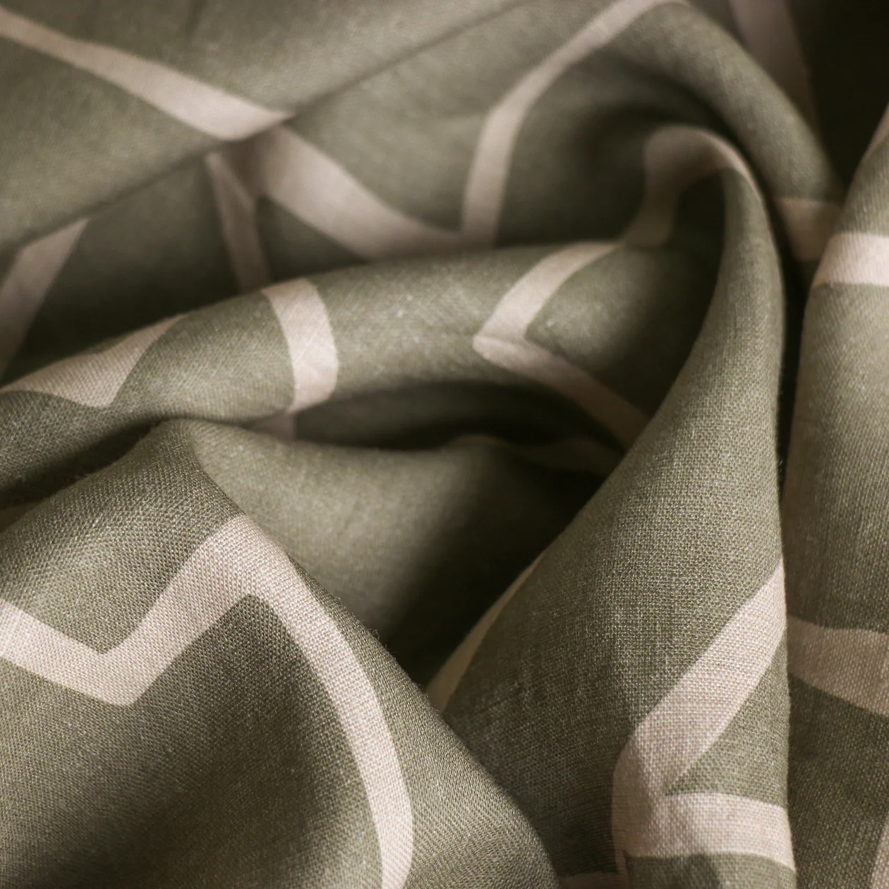 Sage Mosaic Printed Linen - Image 2
