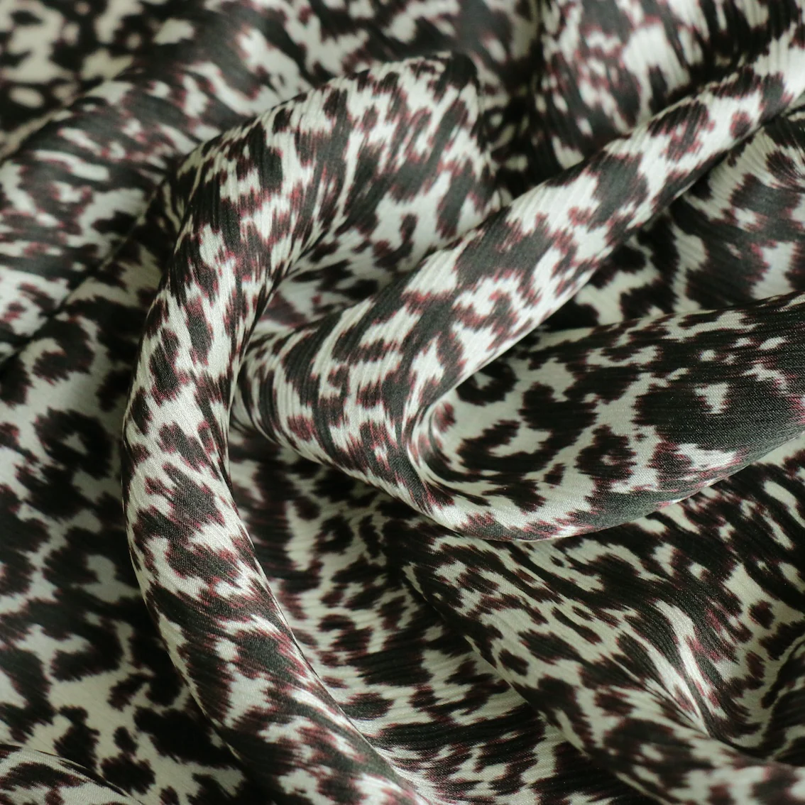 Sage Satin Leopard Crinkle Silk - Image 2