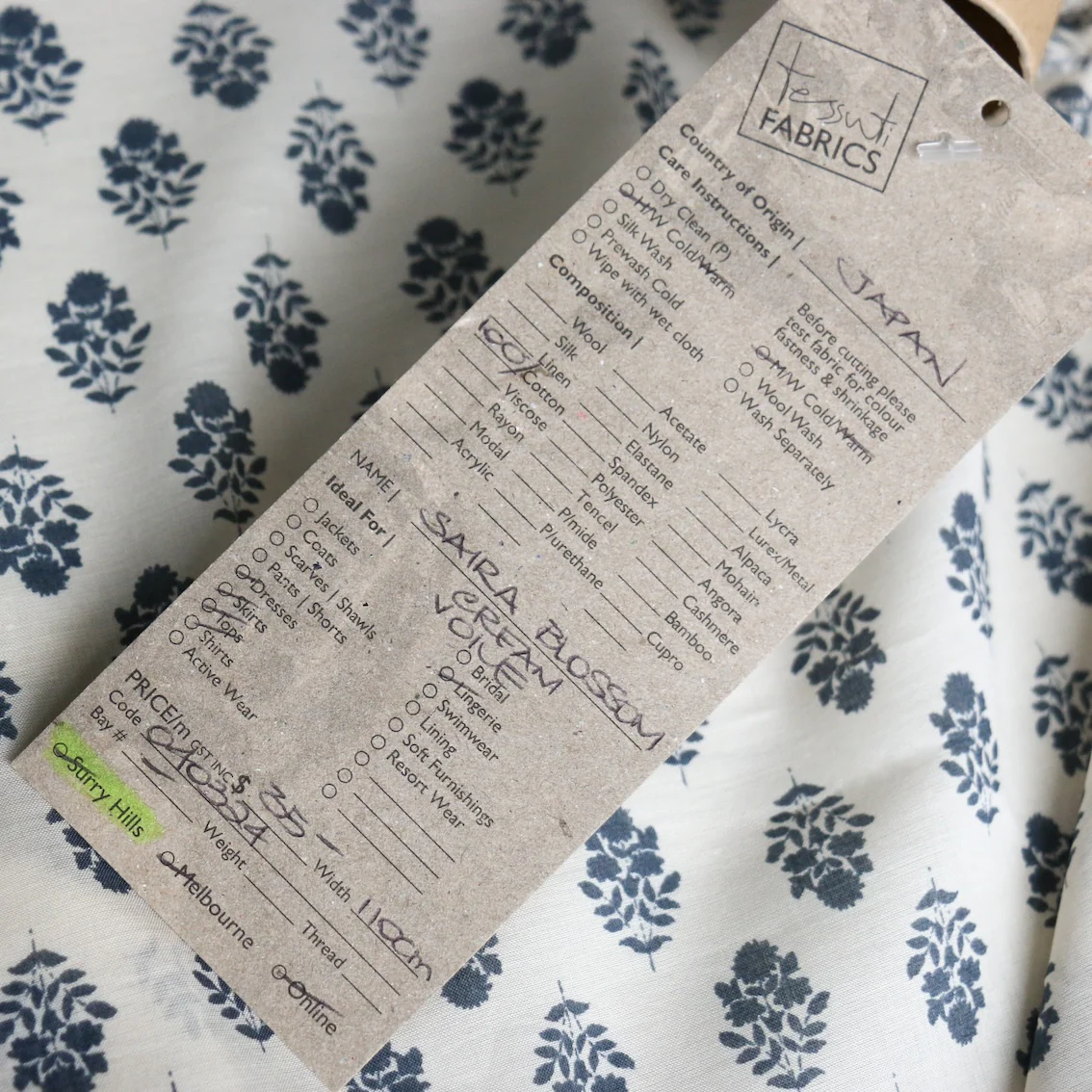 Saira Blossom Cream Cotton Voile - Image 4