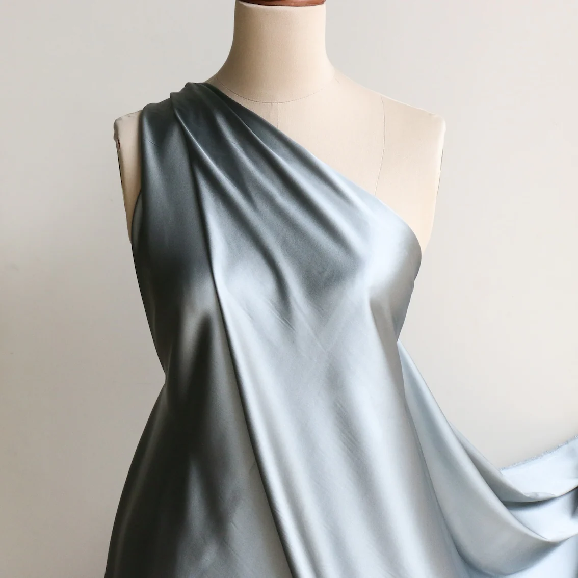 Salvia Scuro Stretch Silk Satin - Image 4
