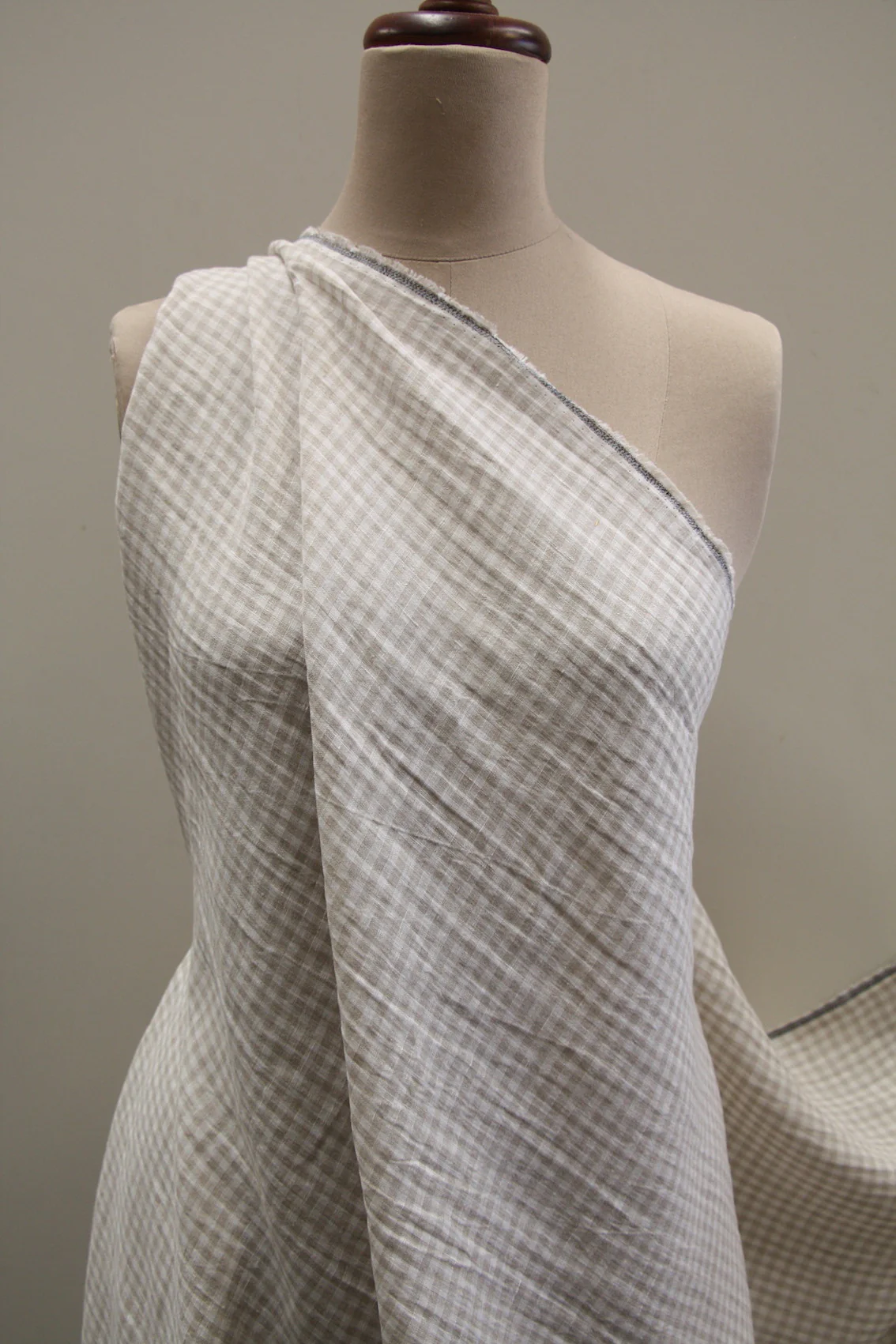 Sandy Check Washed Linen - Image 4