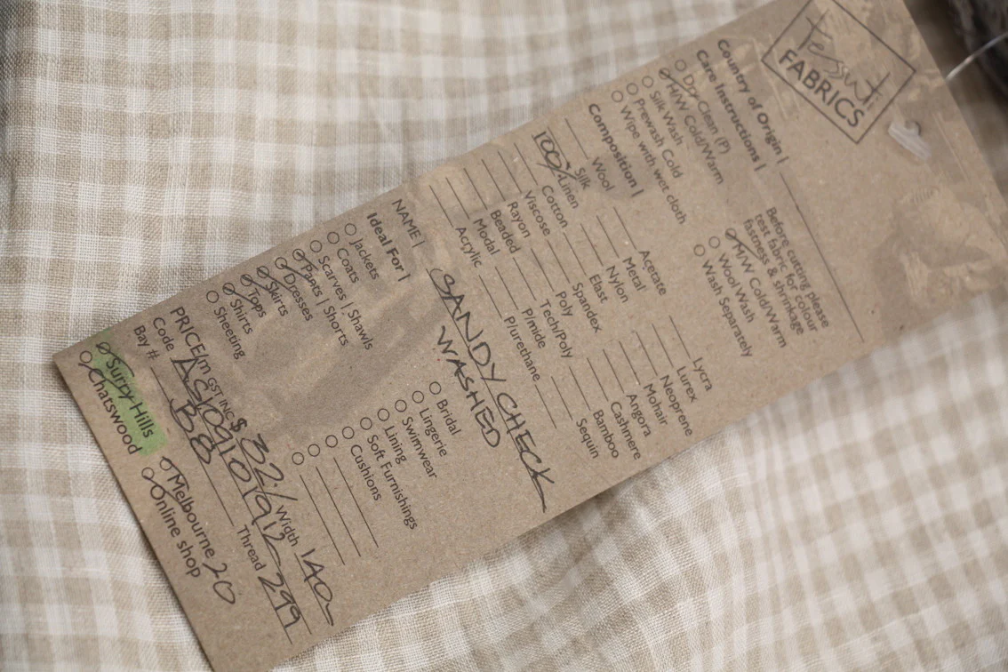 Sandy Check Washed Linen - Image 5