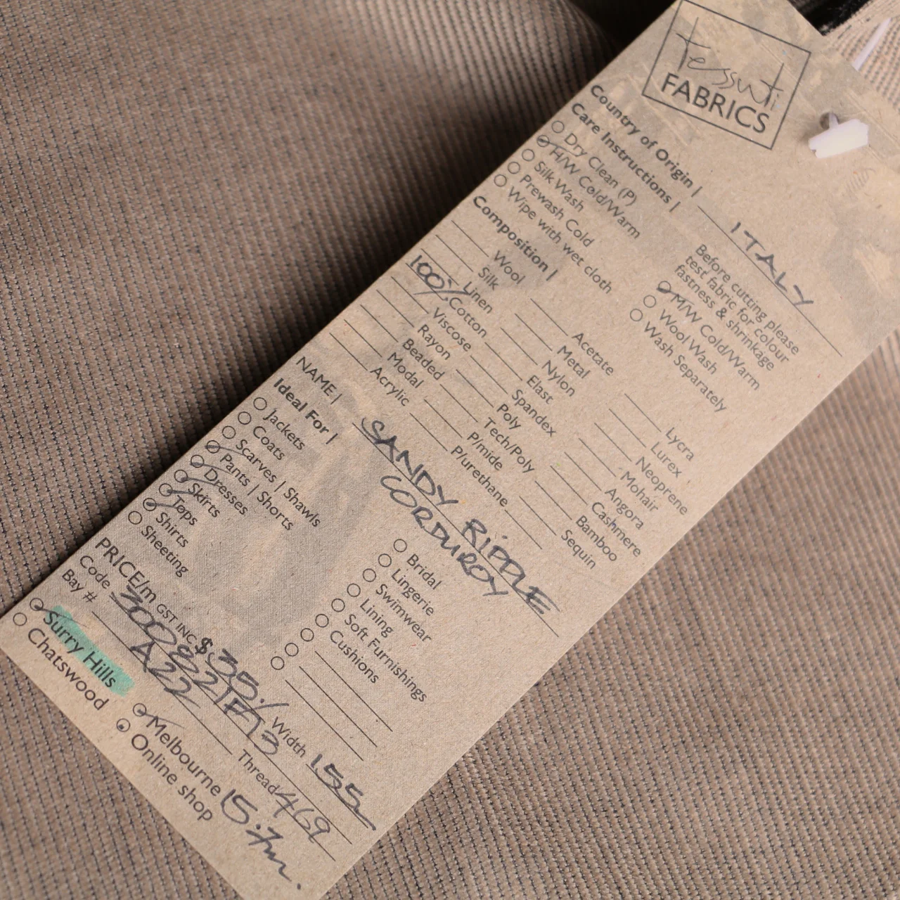 Sandy Ripple - Two Tone Corduroy - Image 3