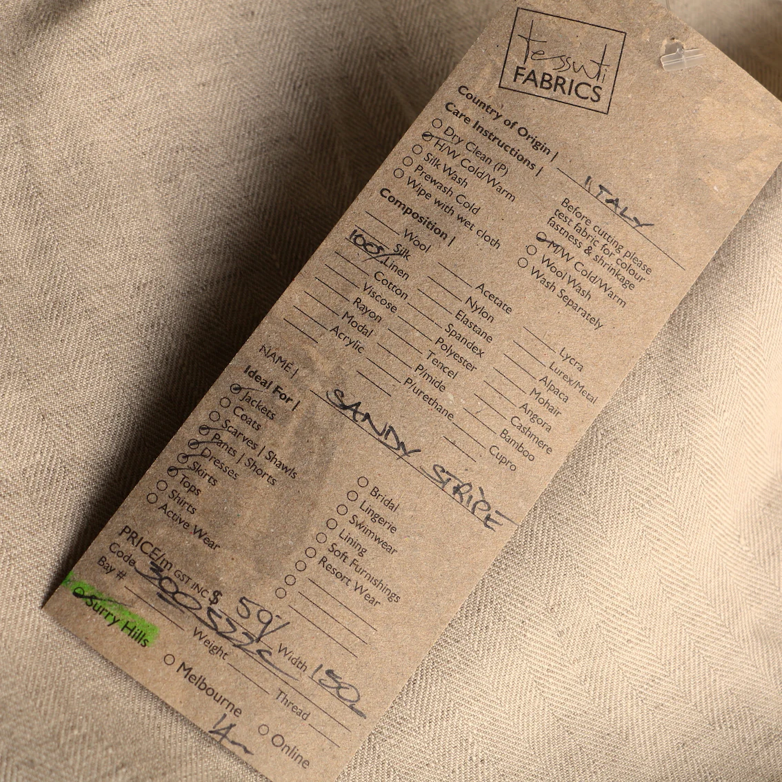 Sandy Stripe Linen Herringbone - Image 3