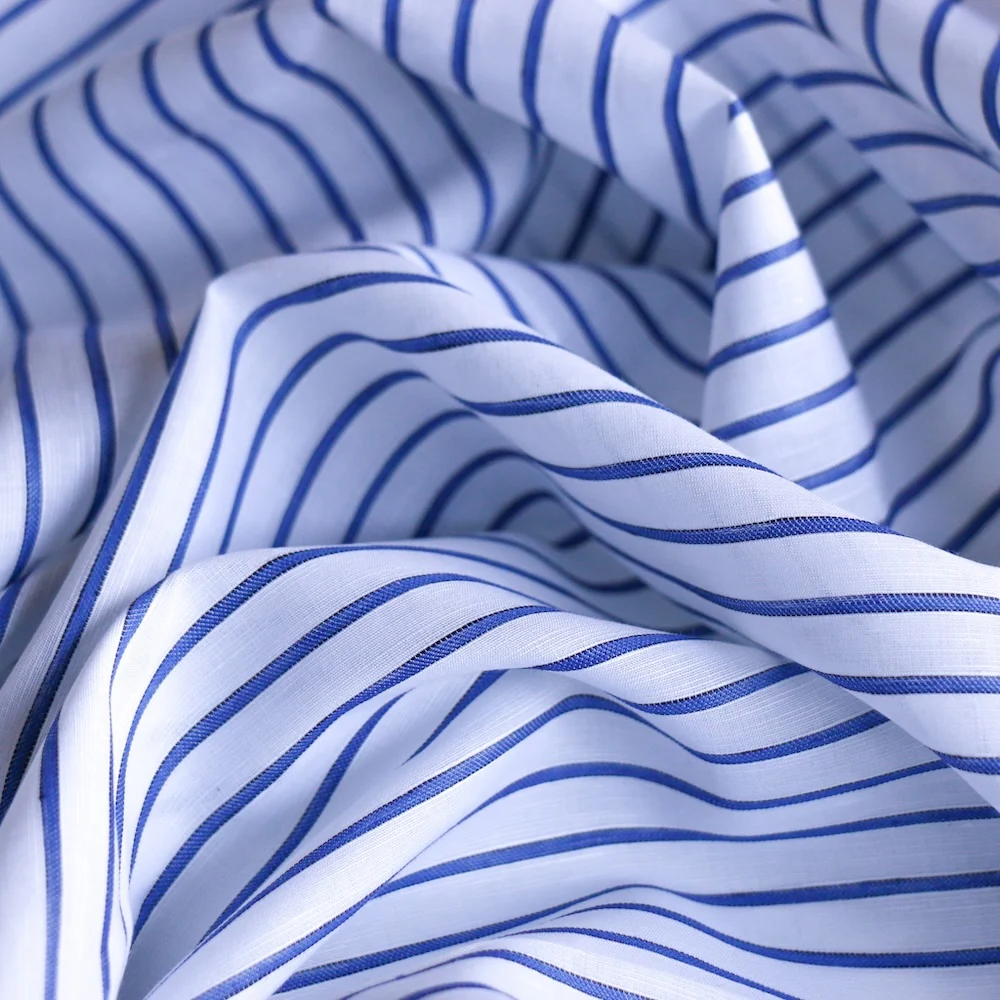 Santa Blu Stripe Shirting - Image 2