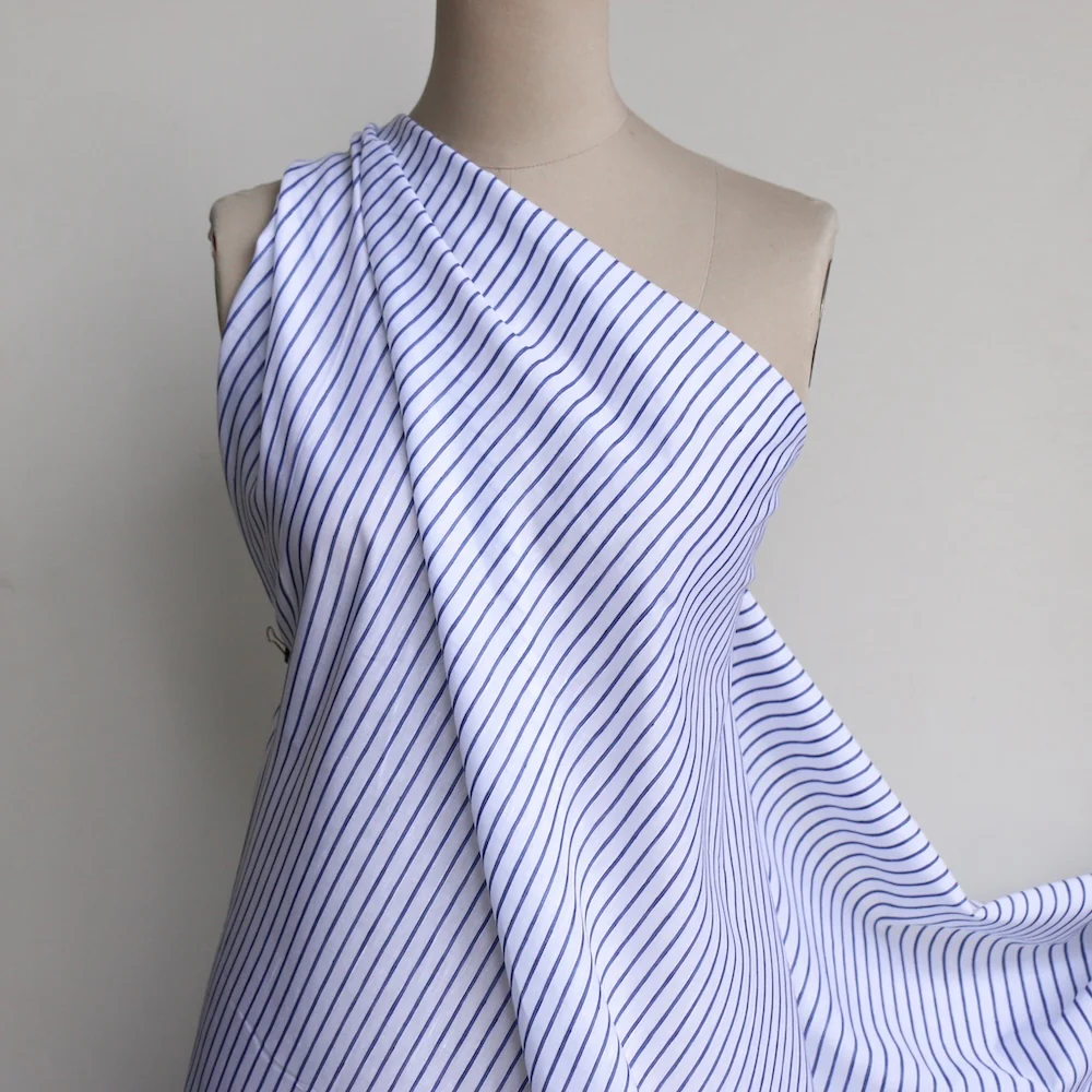 Santa Blu Stripe Shirting - Image 5