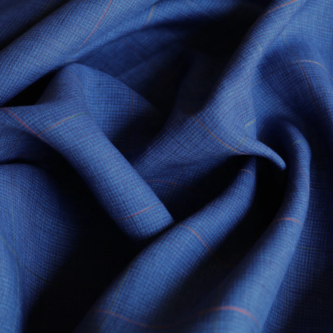 Sapphire Grid Check Linen - Image 2