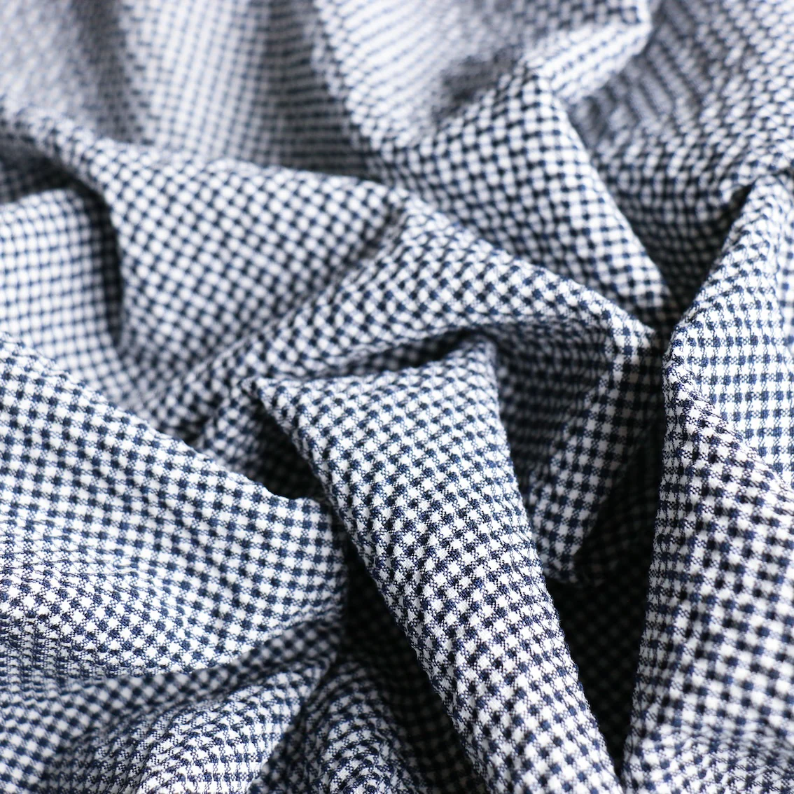 Sara Navy Wool Seersucker - Image 2