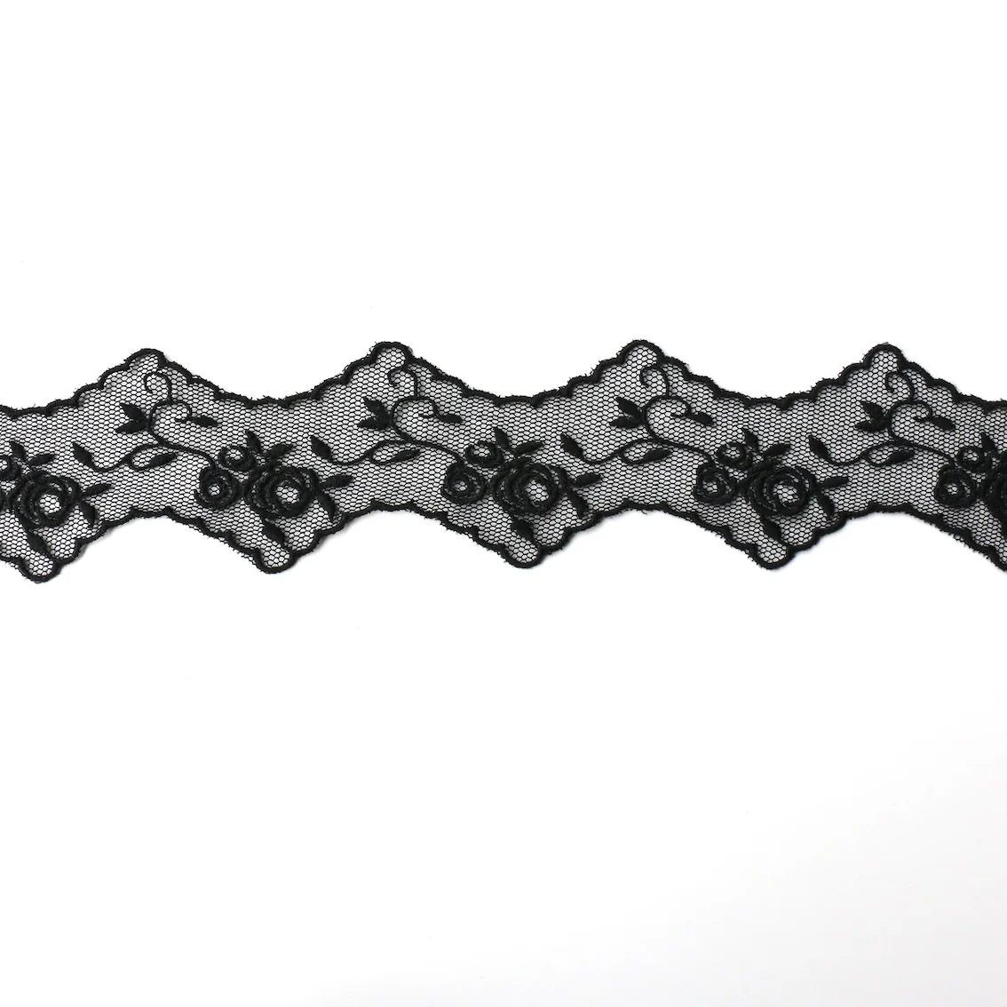 Scalloped Black Lace Trim - Image 2