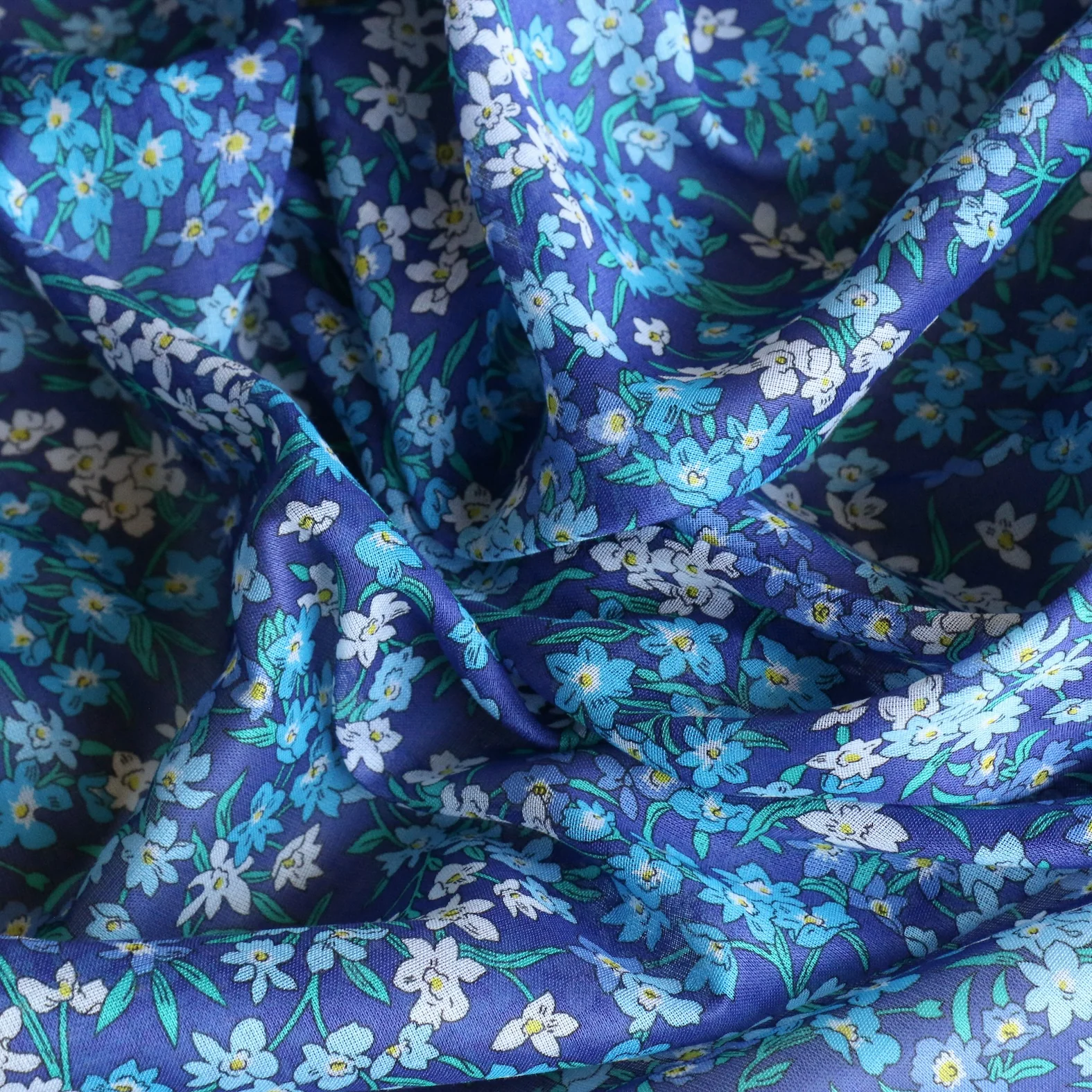 Sea Blossom Blue - Liberty Fabrics - Chloe Cotton Chiffon - Image 2