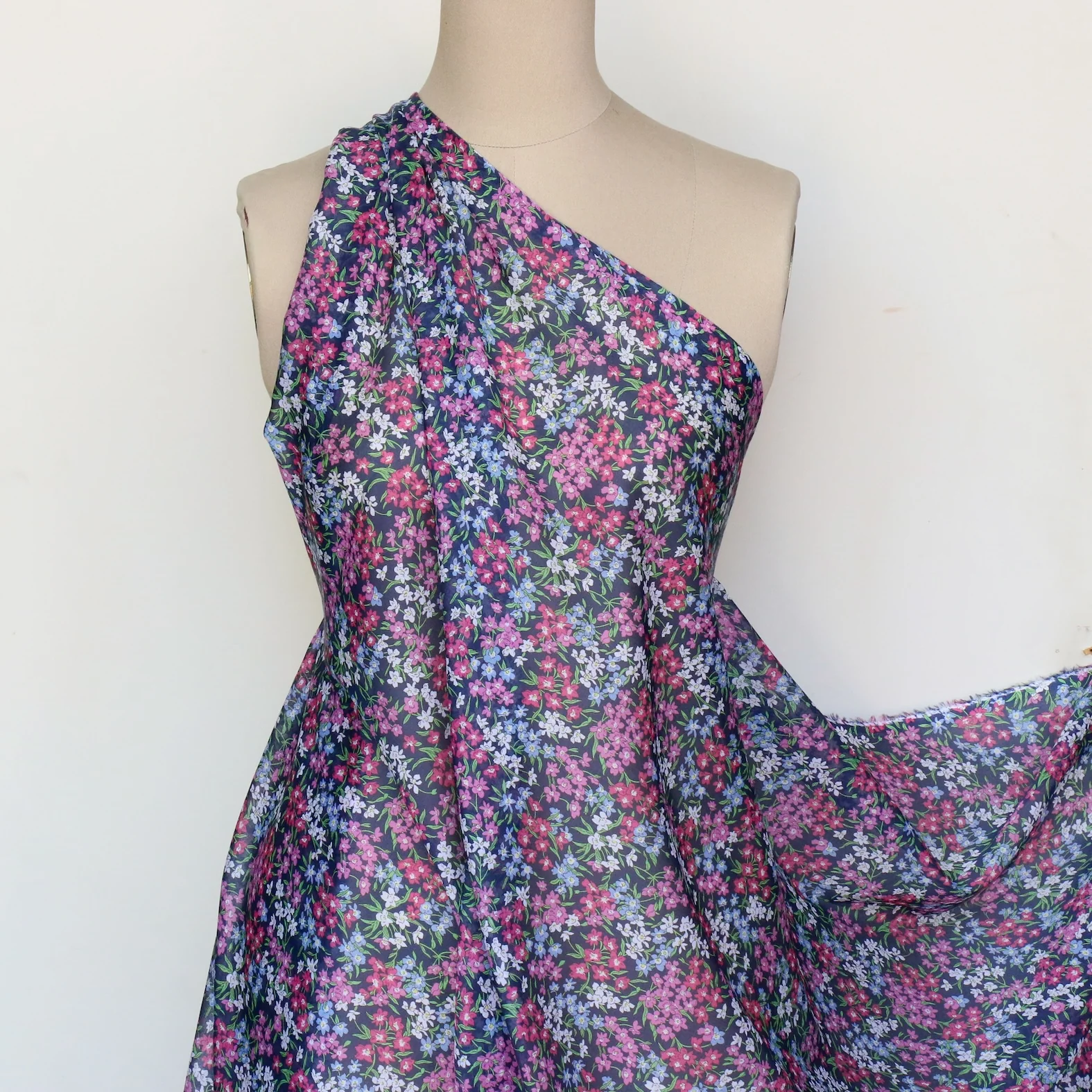 Sea Blossom Pink - Liberty Fabrics - Chloe Cotton Chiffon - Image 5