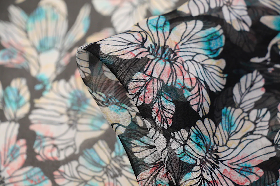 Sea Of Orchids Silk Georgette