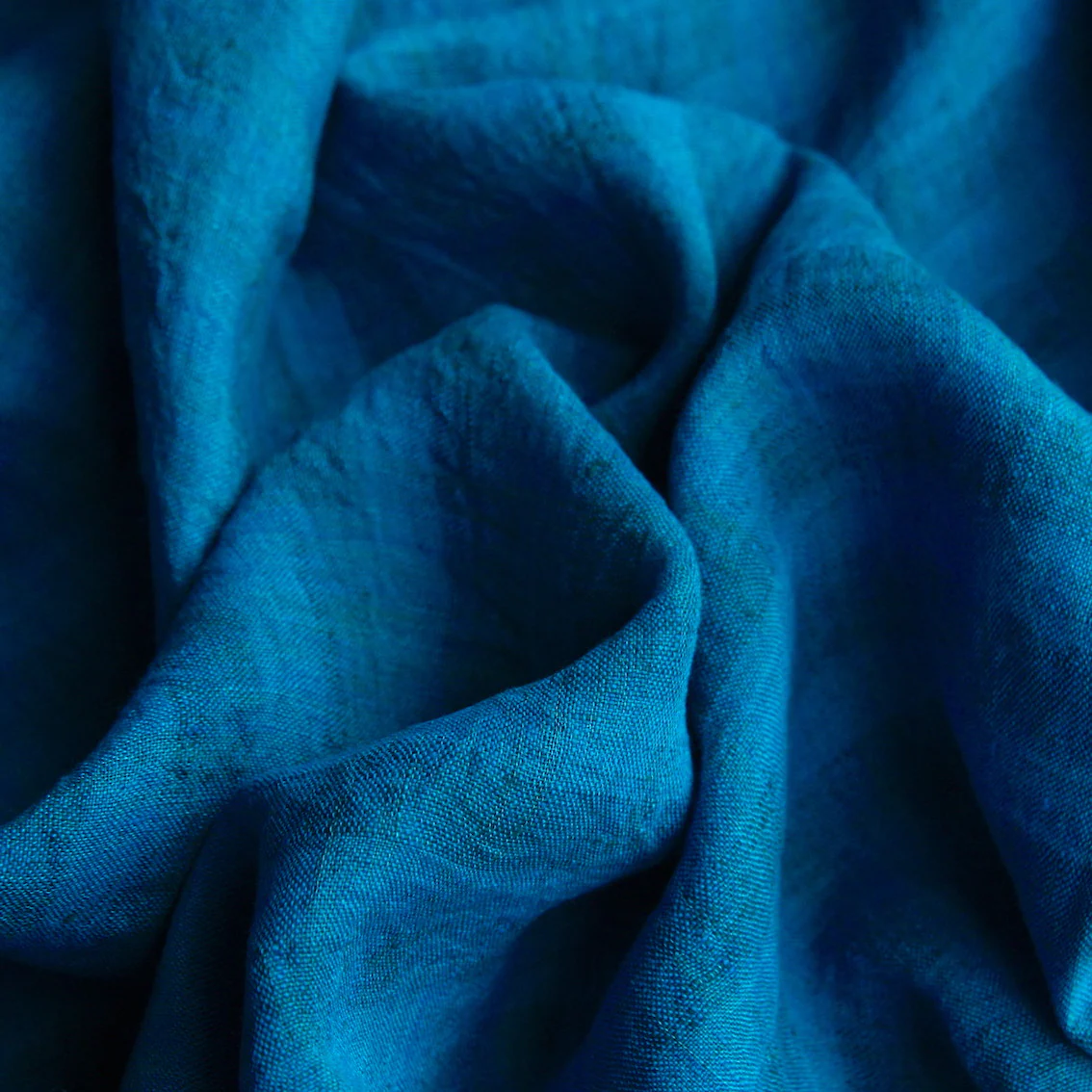 Self Check Turquoise Washed Linen - Image 2