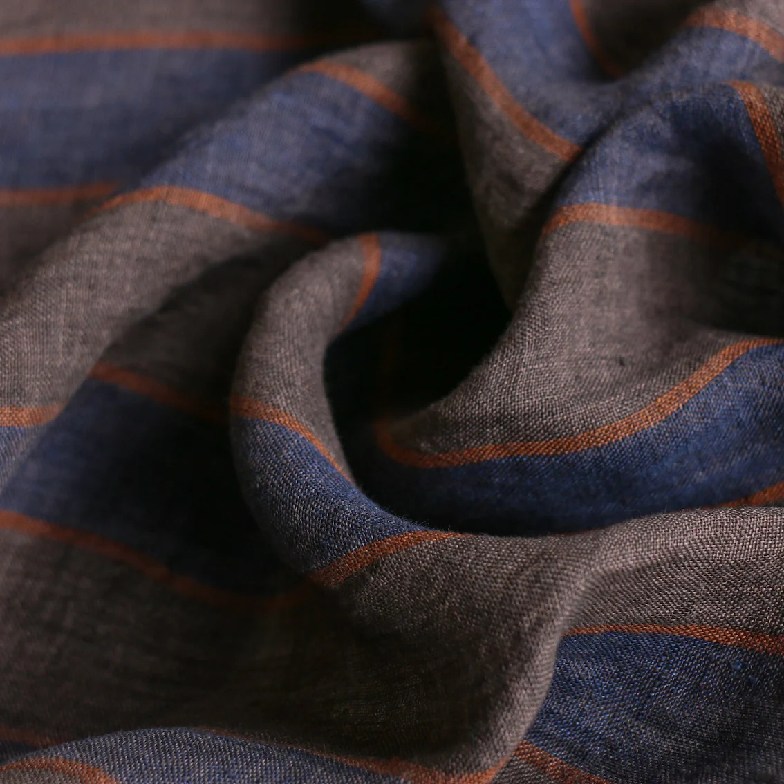 Selkie Stripe Slate/Steel Linen Gauze - Image 2