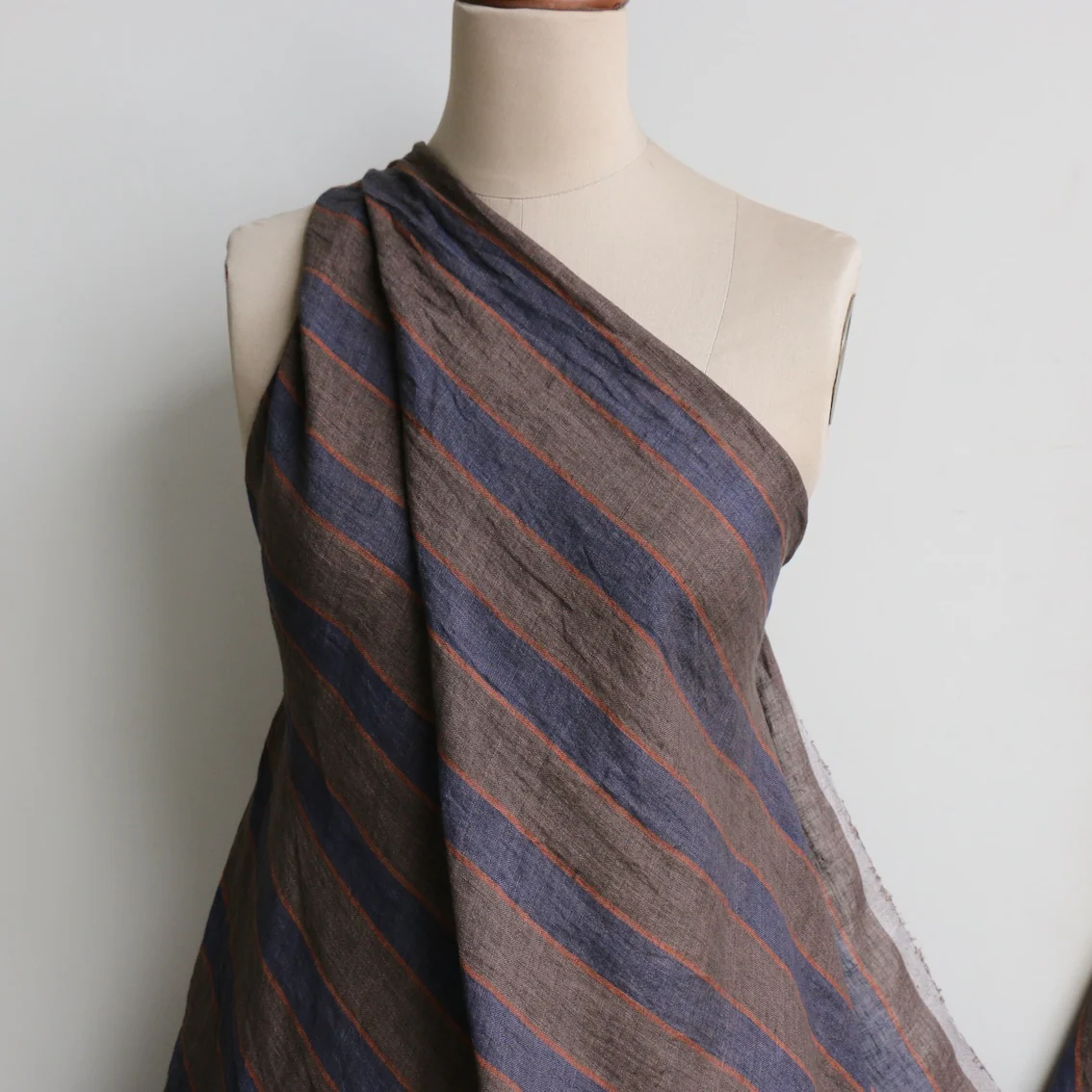 Selkie Stripe Slate/Steel Linen Gauze - Image 5
