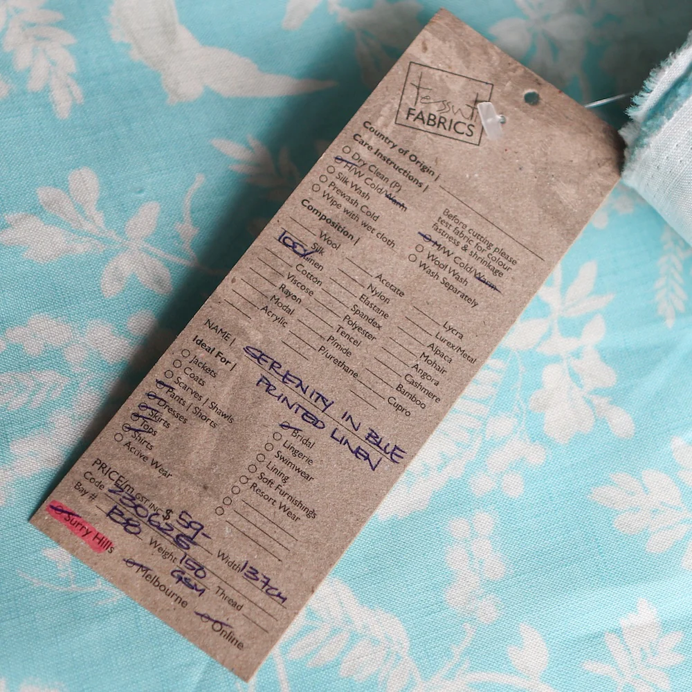 Serenity in Blue Printed Linen - Image 5