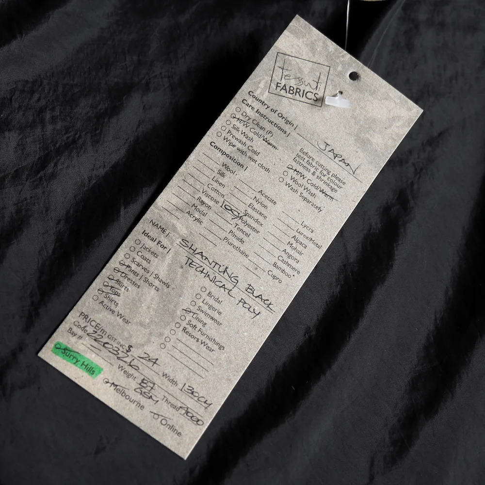 Shantung Black Technical Polyester - Image 3