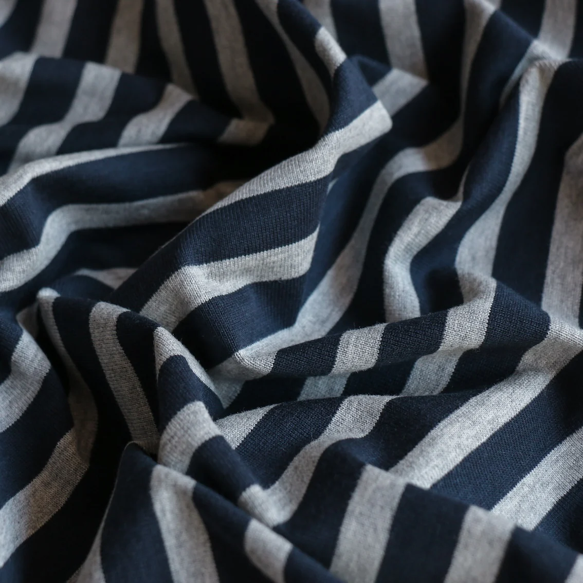 Shikku Stripe Navy/Grey Marle - Image 2