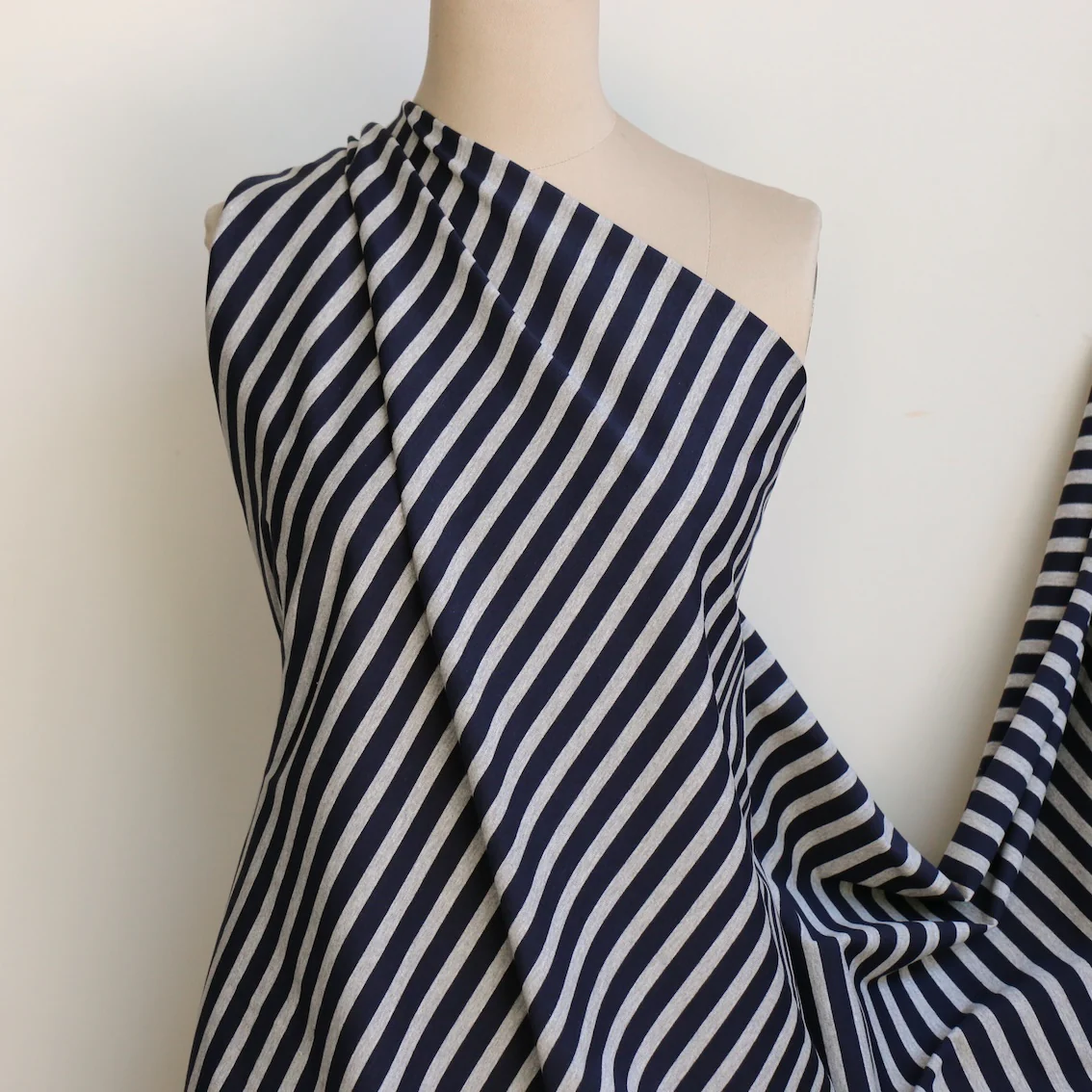 Shikku Stripe Navy/Grey Marle - Image 4