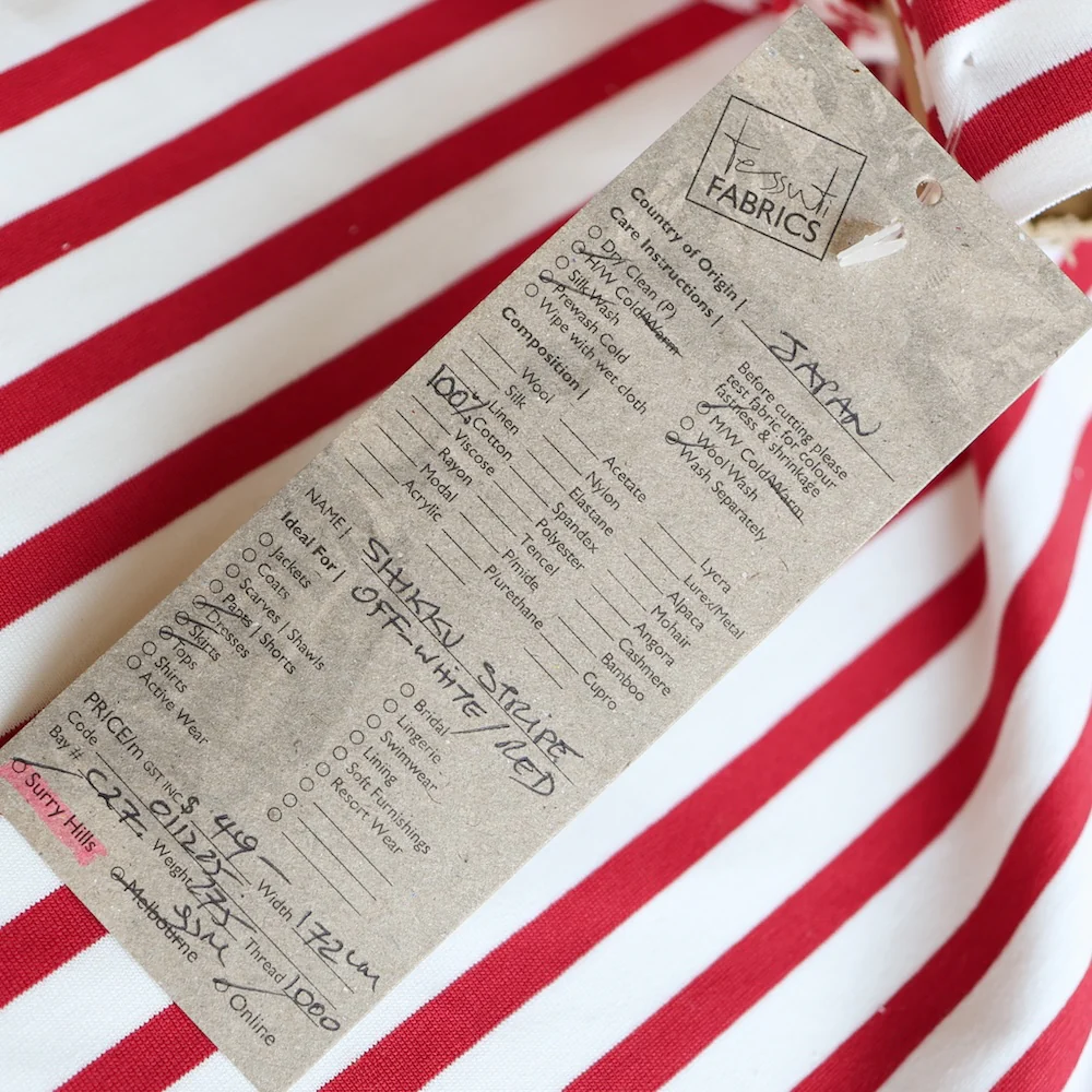 Shikku Stripe Off White/Red - Image 4