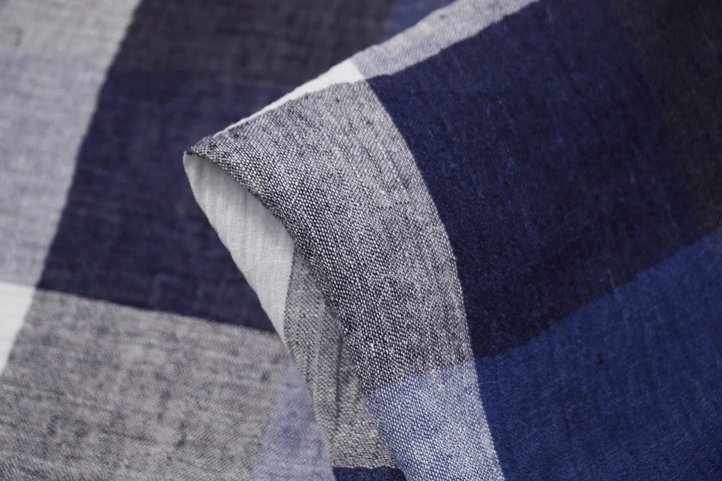 Signal Blue Crinkle Linen