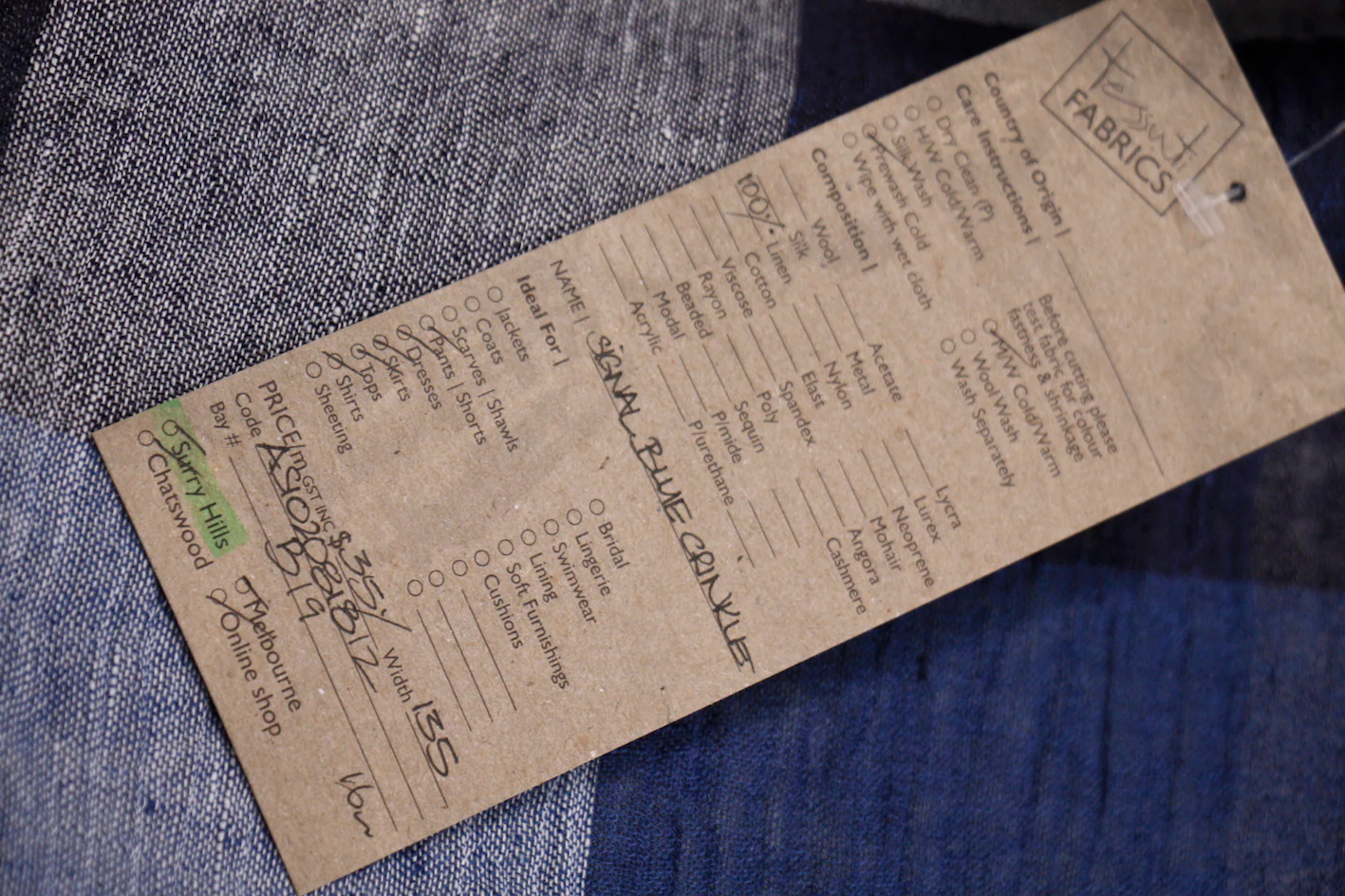 Signal Blue Crinkle Linen - Image 5