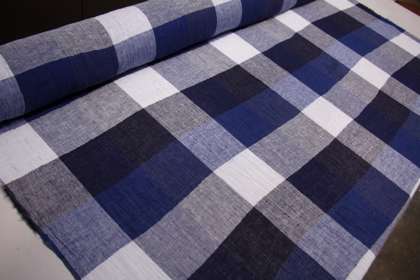 Signal Blue Crinkle Linen - Image 6