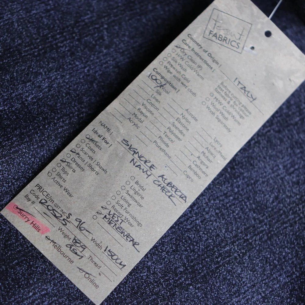 Signore Alberta Navy Check Wool - Image 3