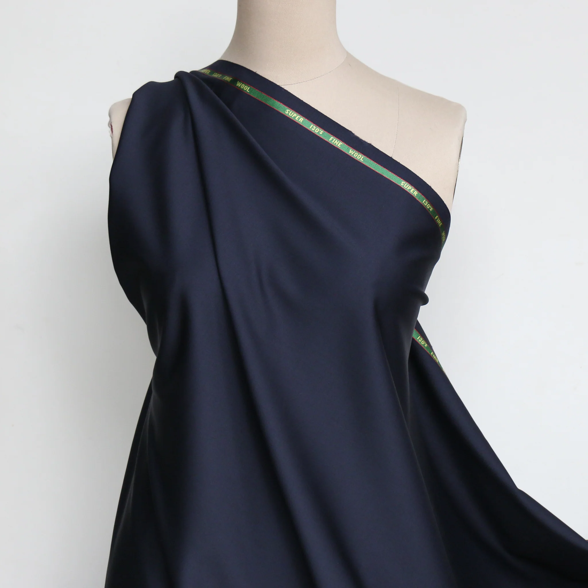 Signore Gigi Navy Wool Suiting - Image 5