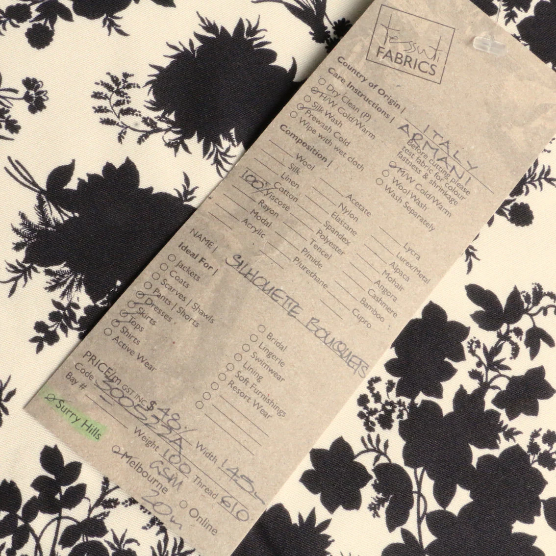Silhouette Bouquets Viscose Poplin - Image 5