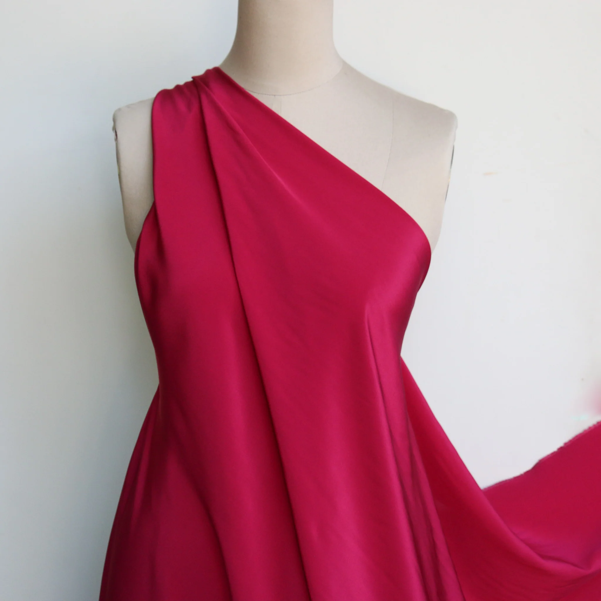 Silk Crepe De Chine - Crimson - Image 3