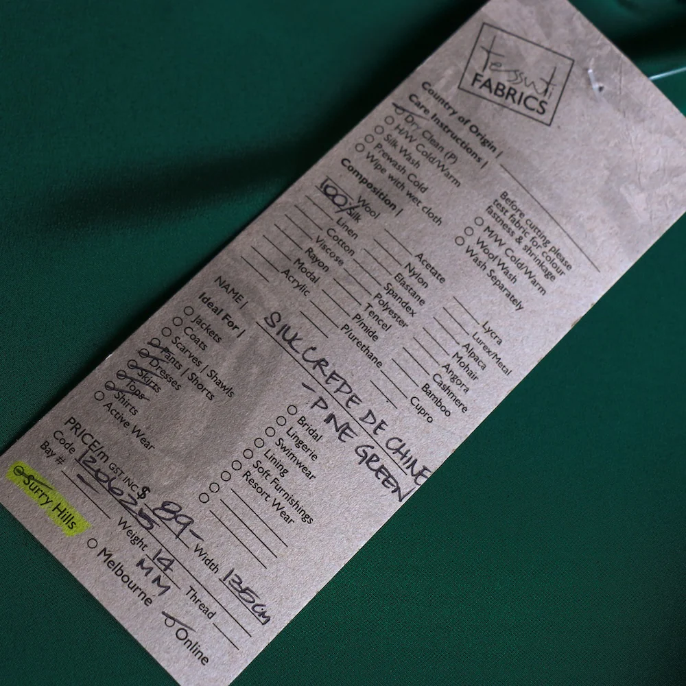 Silk Crepe De Chine - Pine Green - Image 3