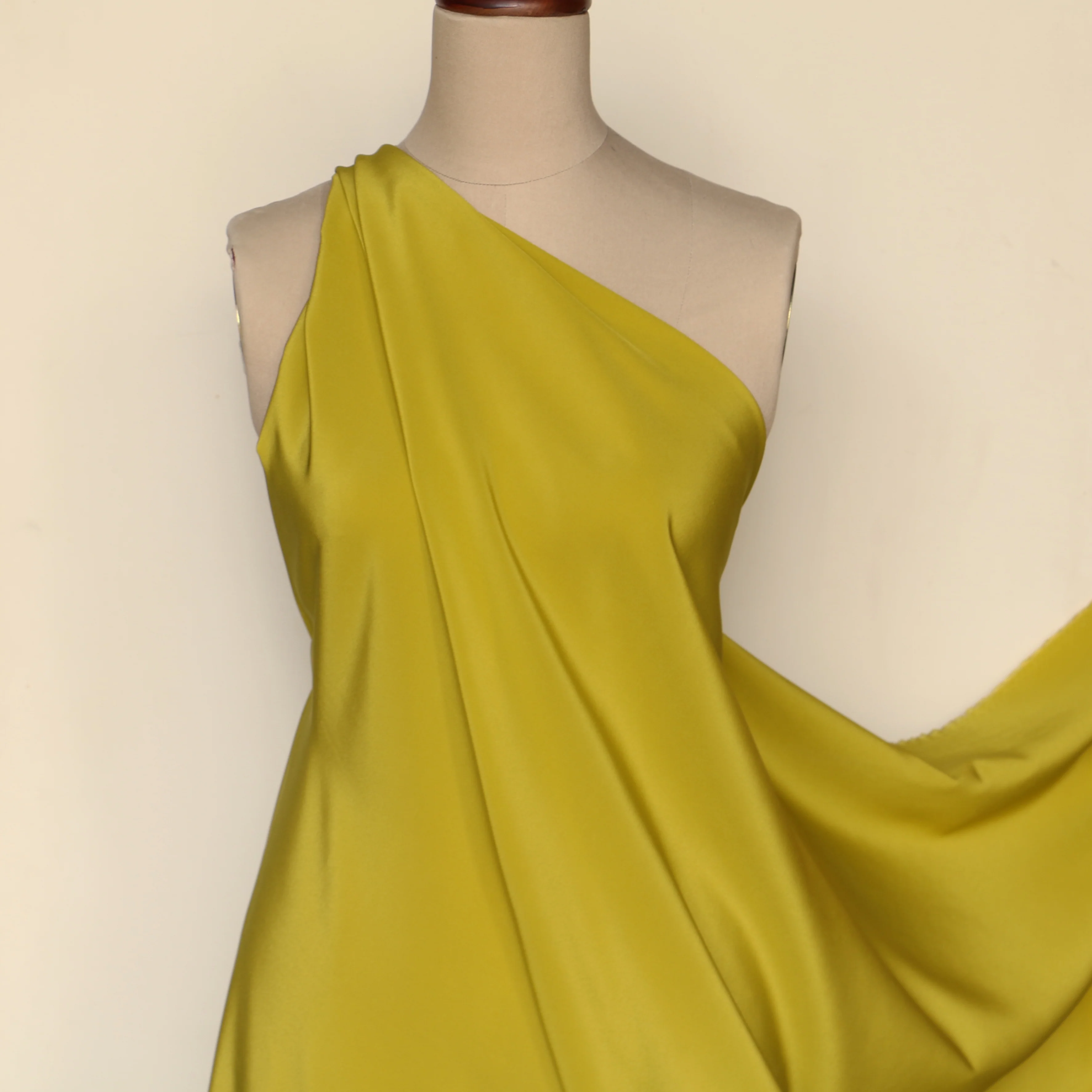 Silk Crepe De Chine - Warm Olive - Image 3