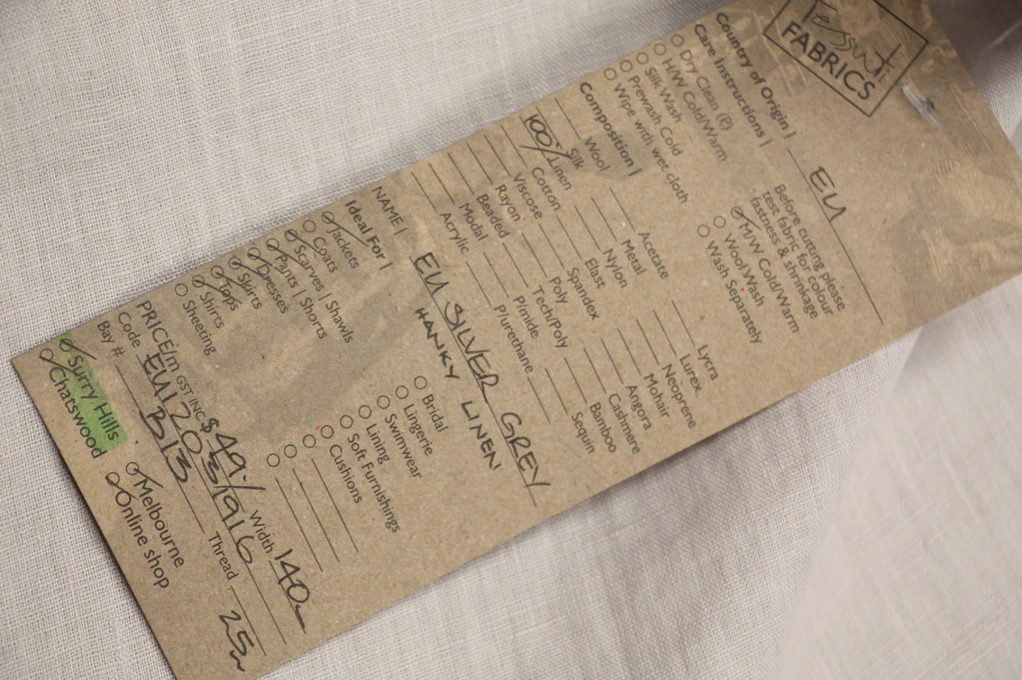 Silver Grey Hanky Linen - Image 2